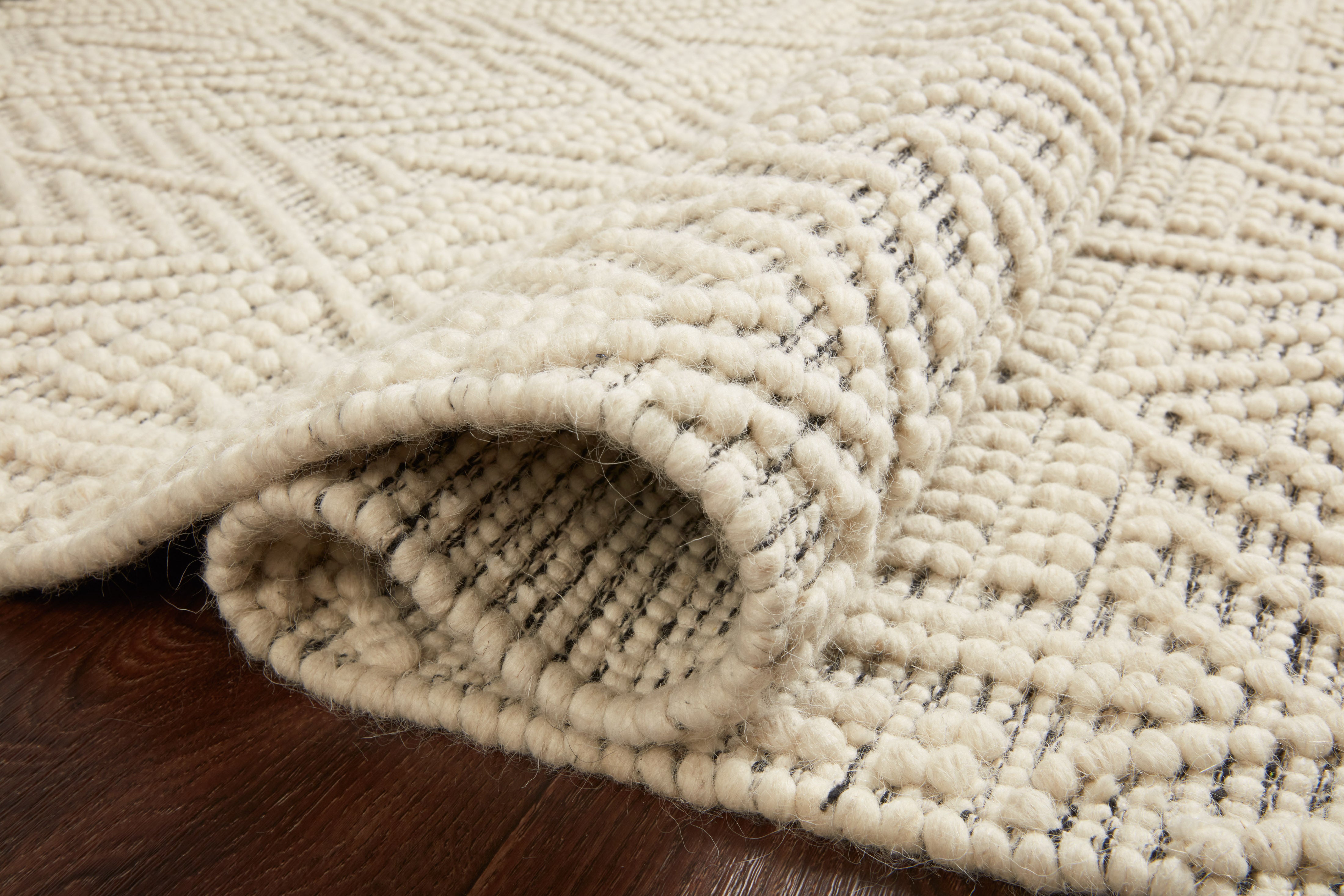Loloi Noelle Ivory / Black Rug No.1 RUGS - wool Loloi