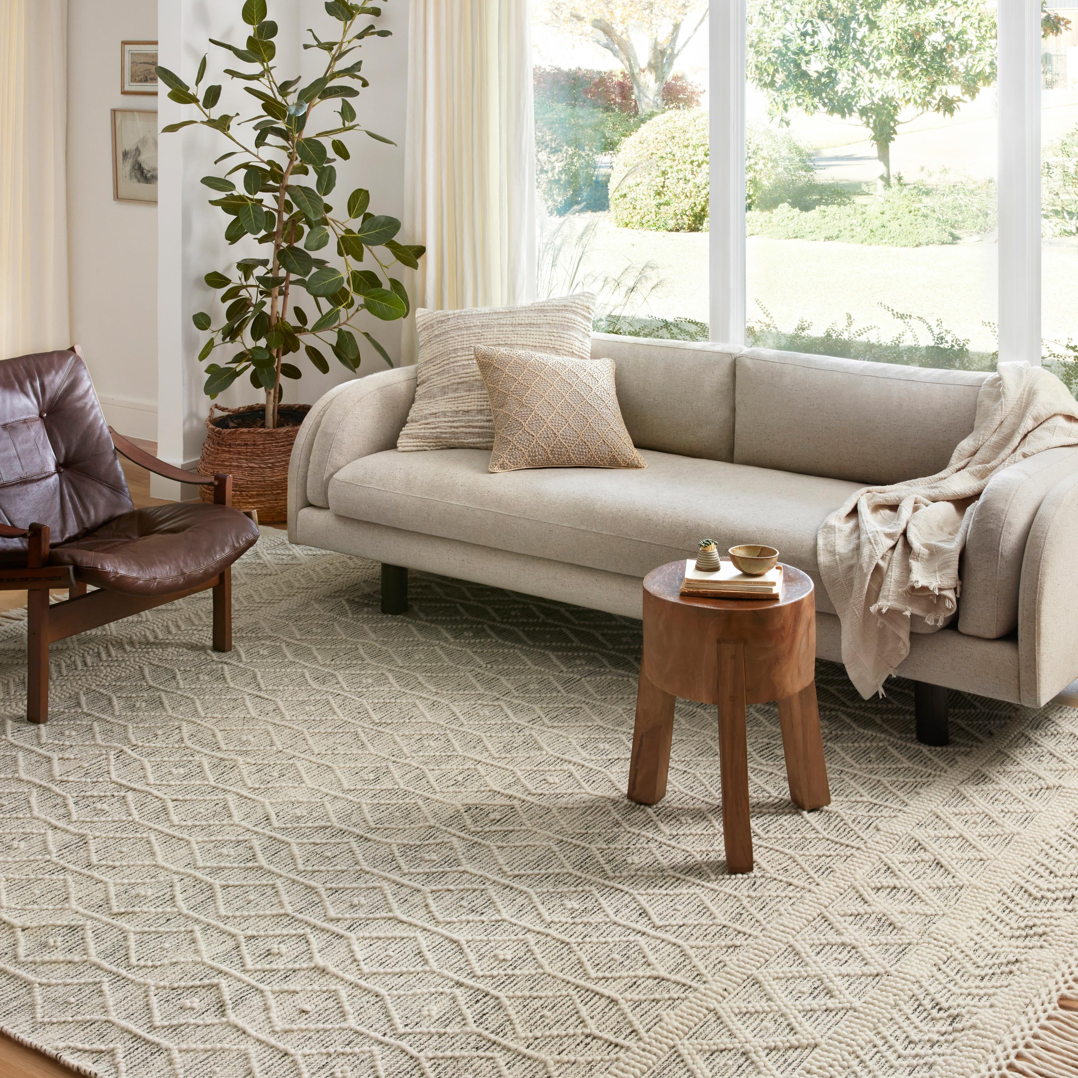 Loloi Noelle Ivory / Black Rug No.2 RUGS - wool Loloi