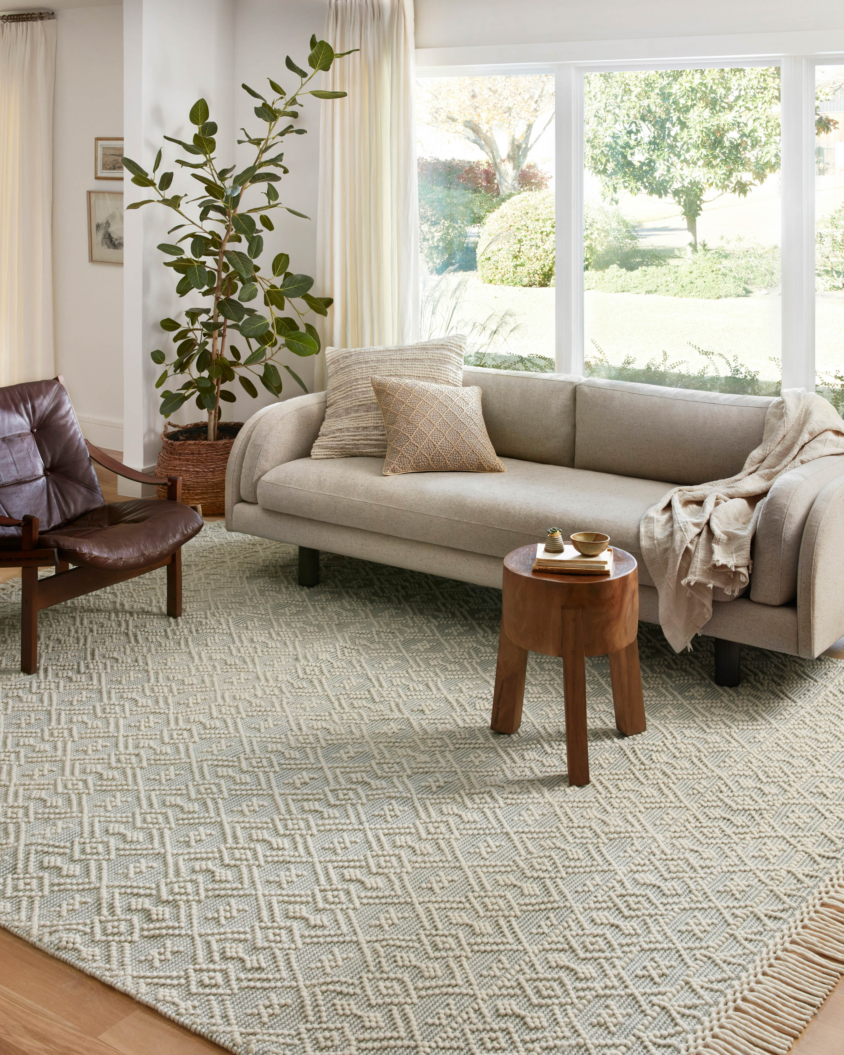 Loloi Noelle Ivory / Blue Rug No.2 RUGS - wool Loloi