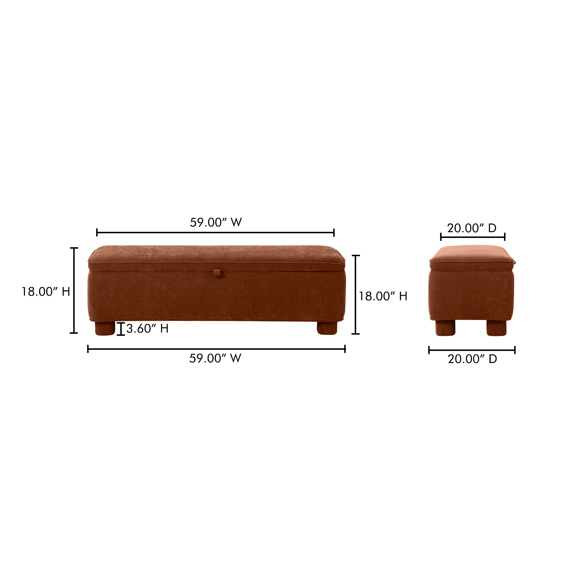 Ichigo Storage Bench FURNITURE - benche Moe's Furniture