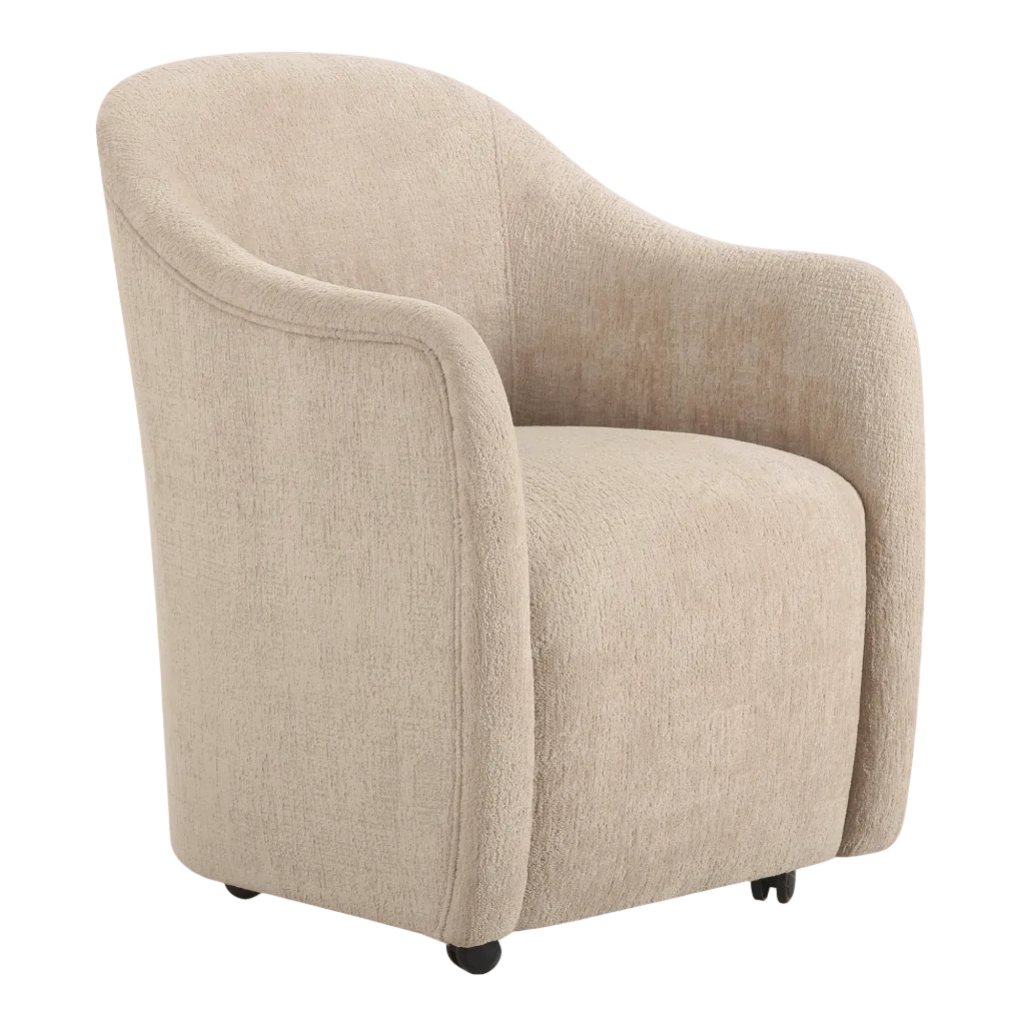 Draval Rolling Dining Chair FURNITURE - dining chair Moe's Furniture Beige