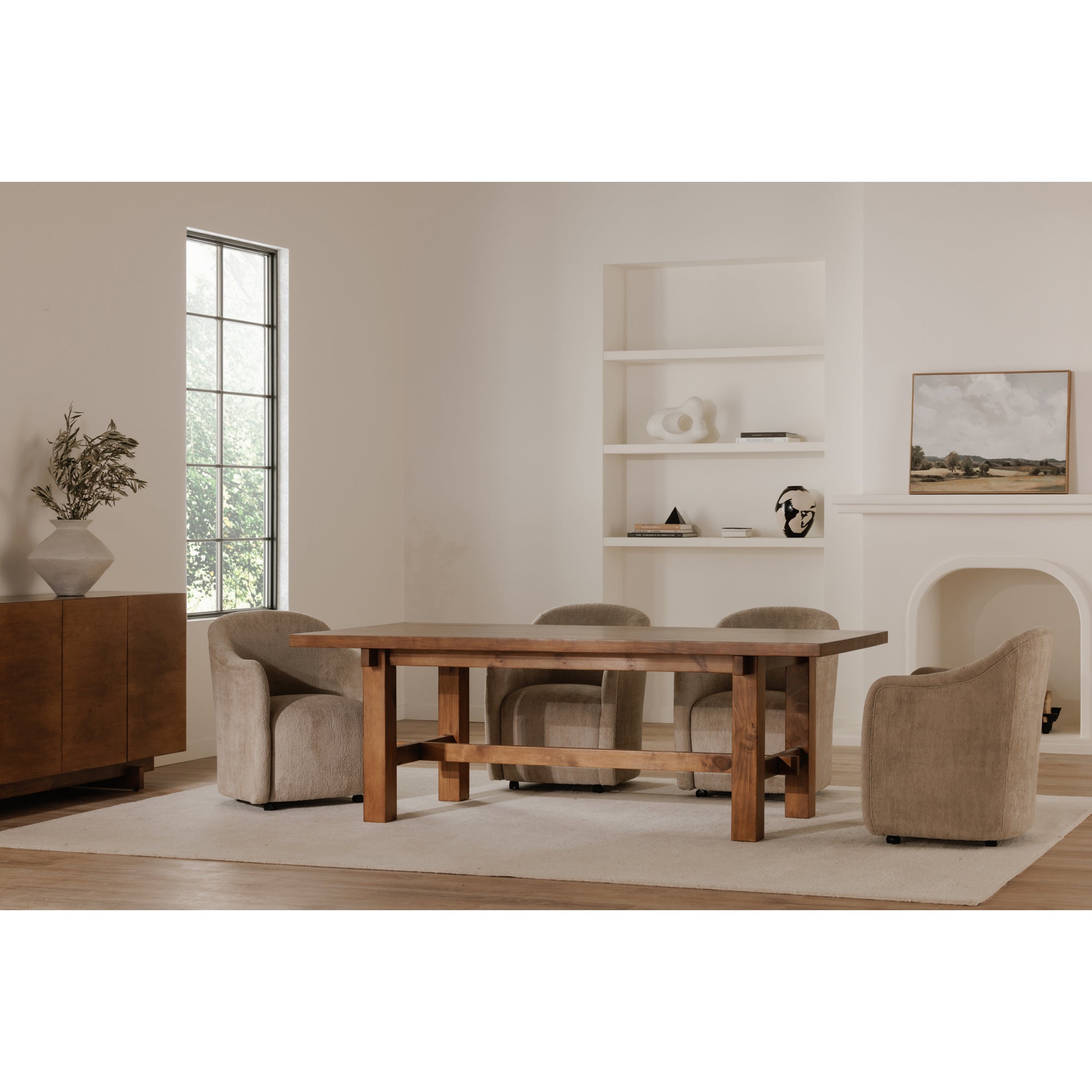 Draval Rolling Dining Chair FURNITURE - dining chair Moe's Furniture