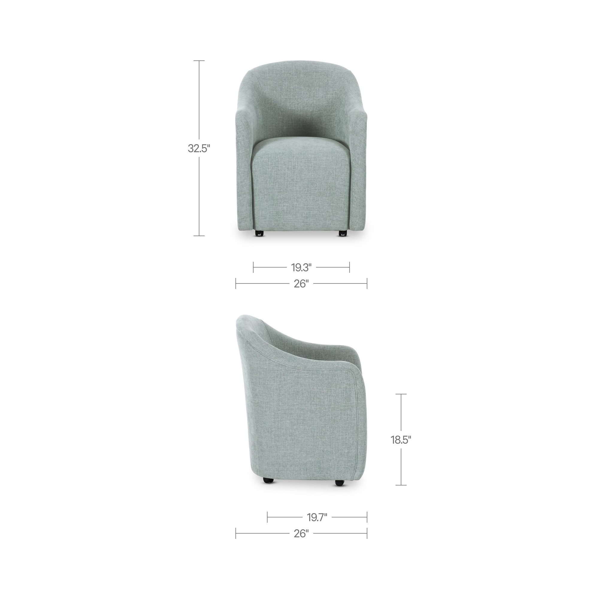 Drava Rolling Dining Chair FURNITURE - dining chair Moe's Furniture