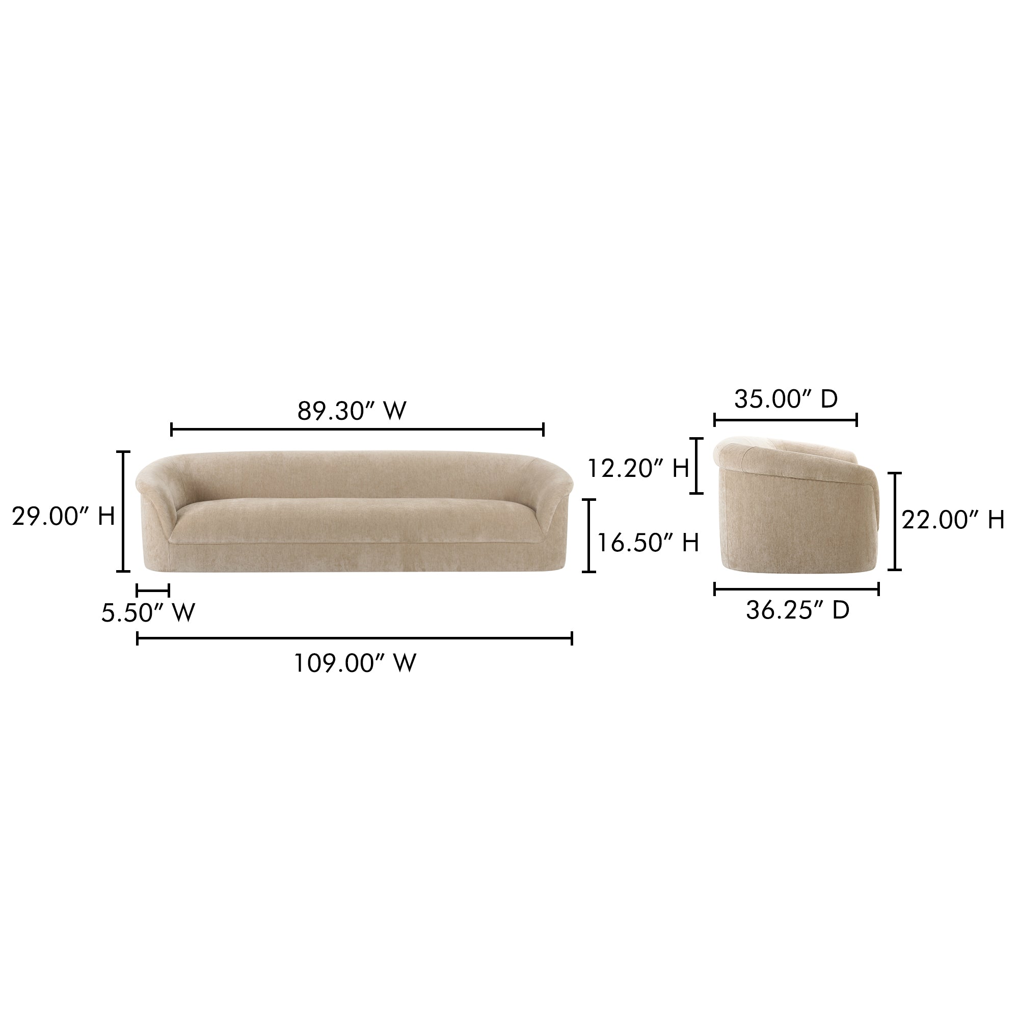Thora Sofa FURNITURE - sofa Moe's Furniture