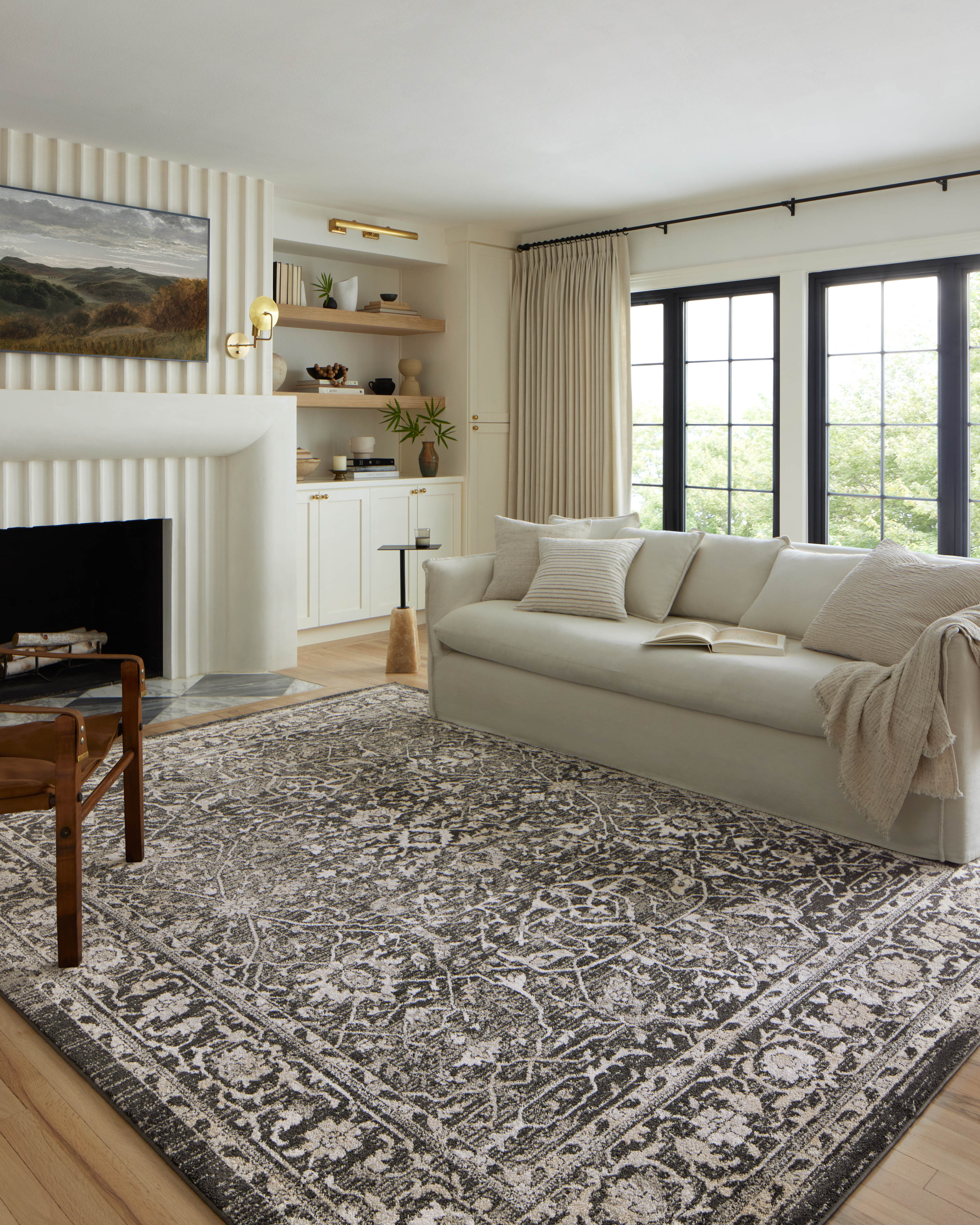 Loloi Odette Charcoal / Silver Rug 0-RUGS-patterned Loloi