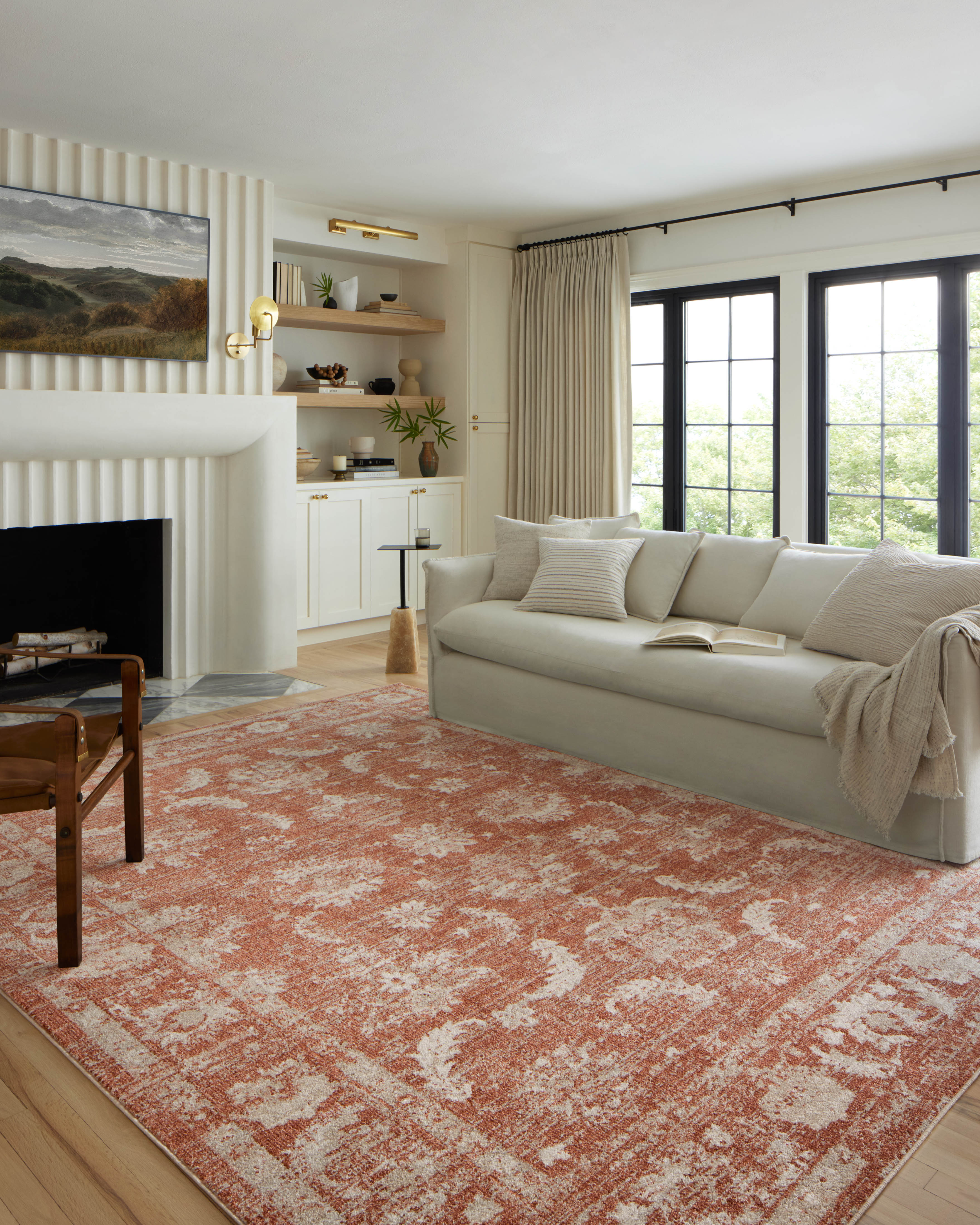 Loloi Odette Rust / Ivory Rug 0-RUGS-patterned Loloi