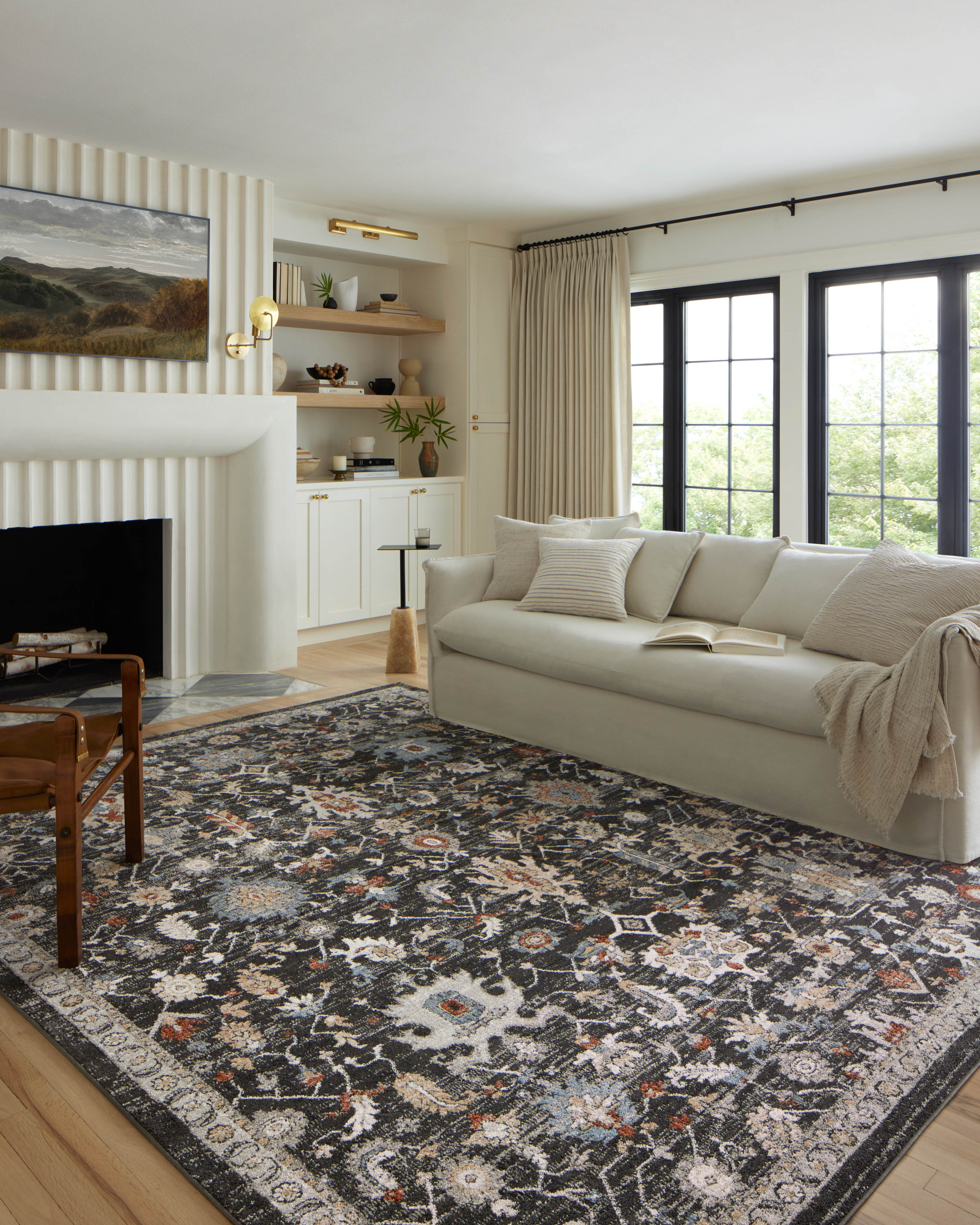 Loloi Odette Charcoal / Multi Rug 0-RUGS-patterned Loloi