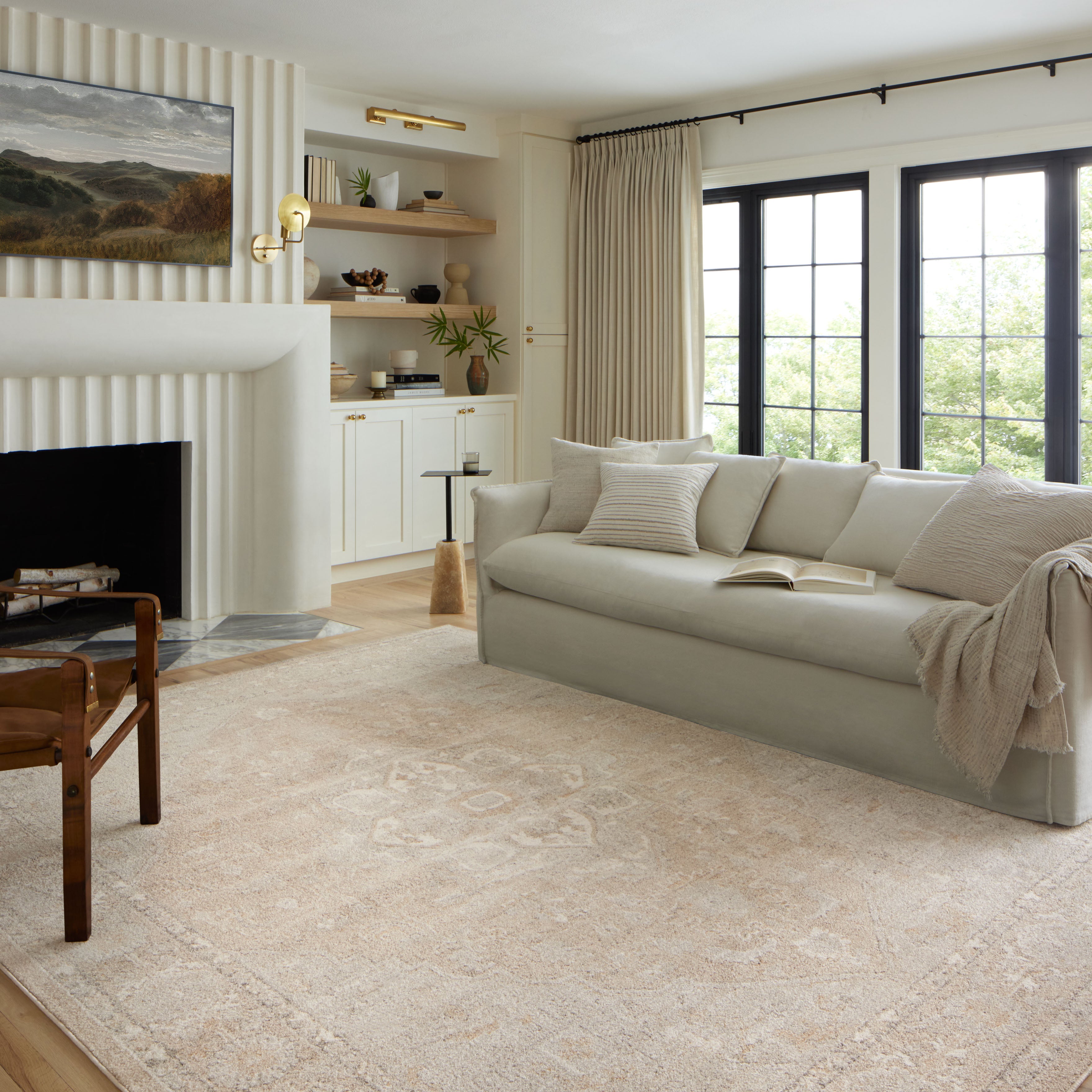 Loloi Odette Beige / Silver Rug 0-RUGS-patterned Loloi