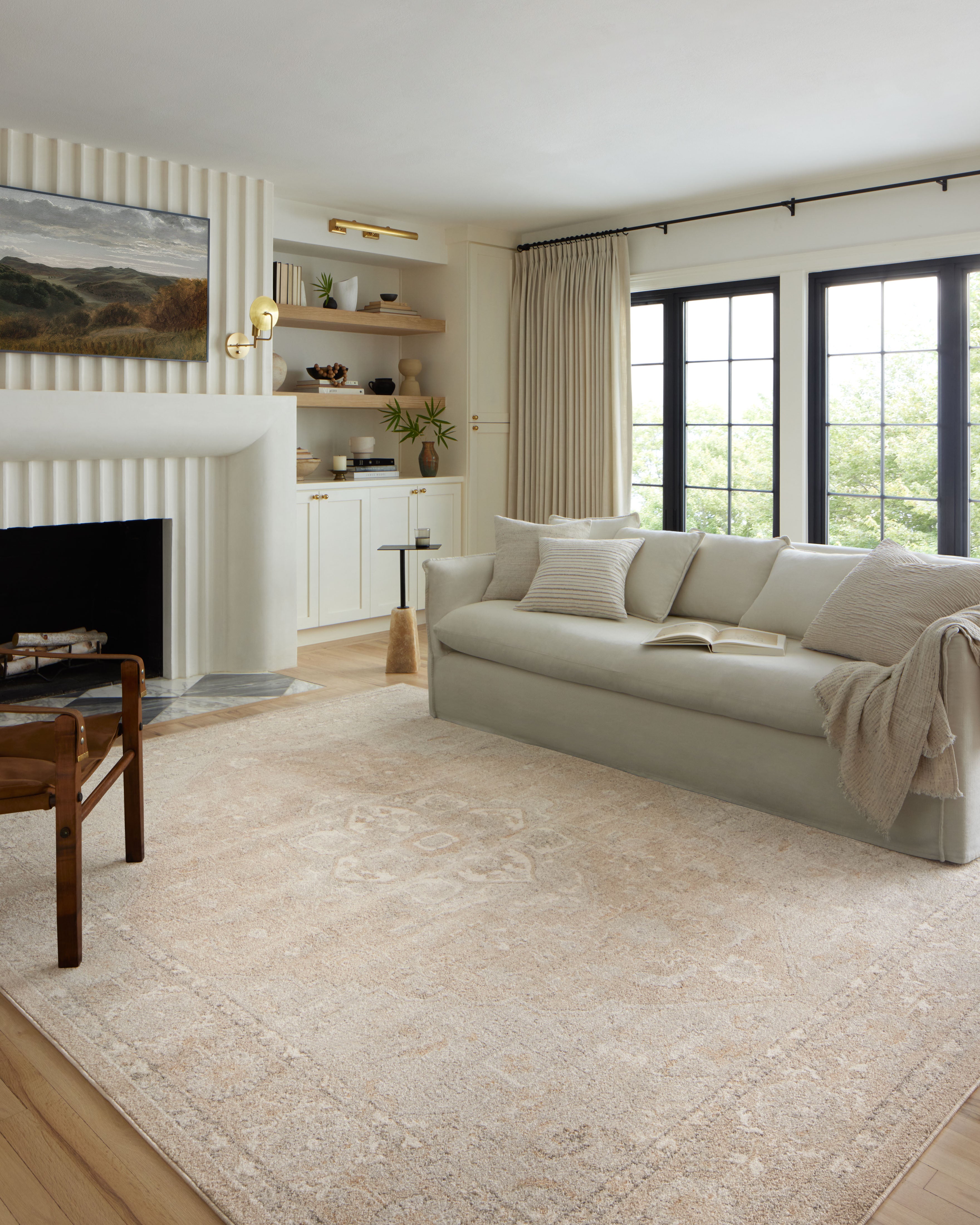 Loloi Odette Beige / Silver Rug 0-RUGS-patterned Loloi