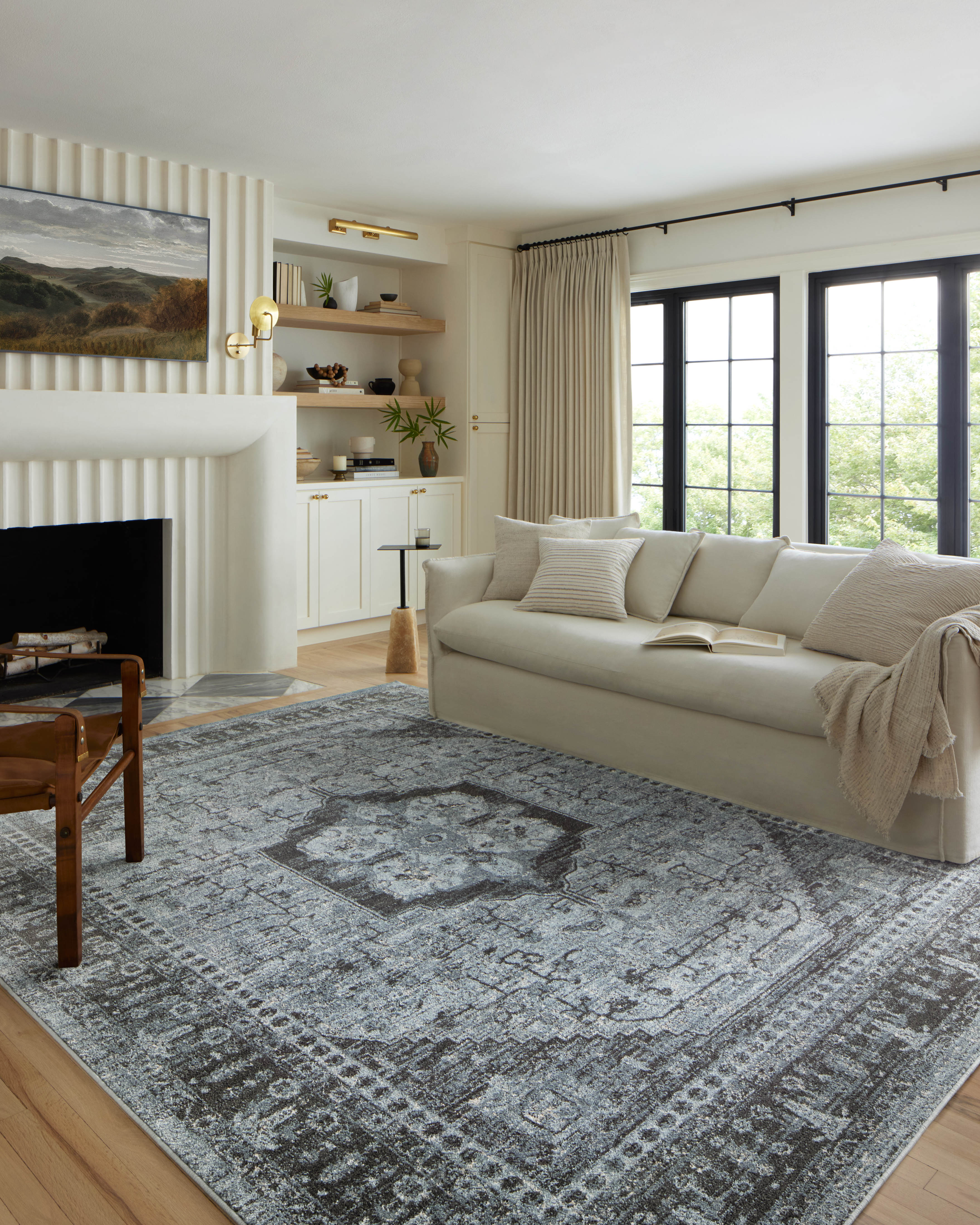 Loloi Odette Sky / Charcoal Rug 0-RUGS-patterned Loloi