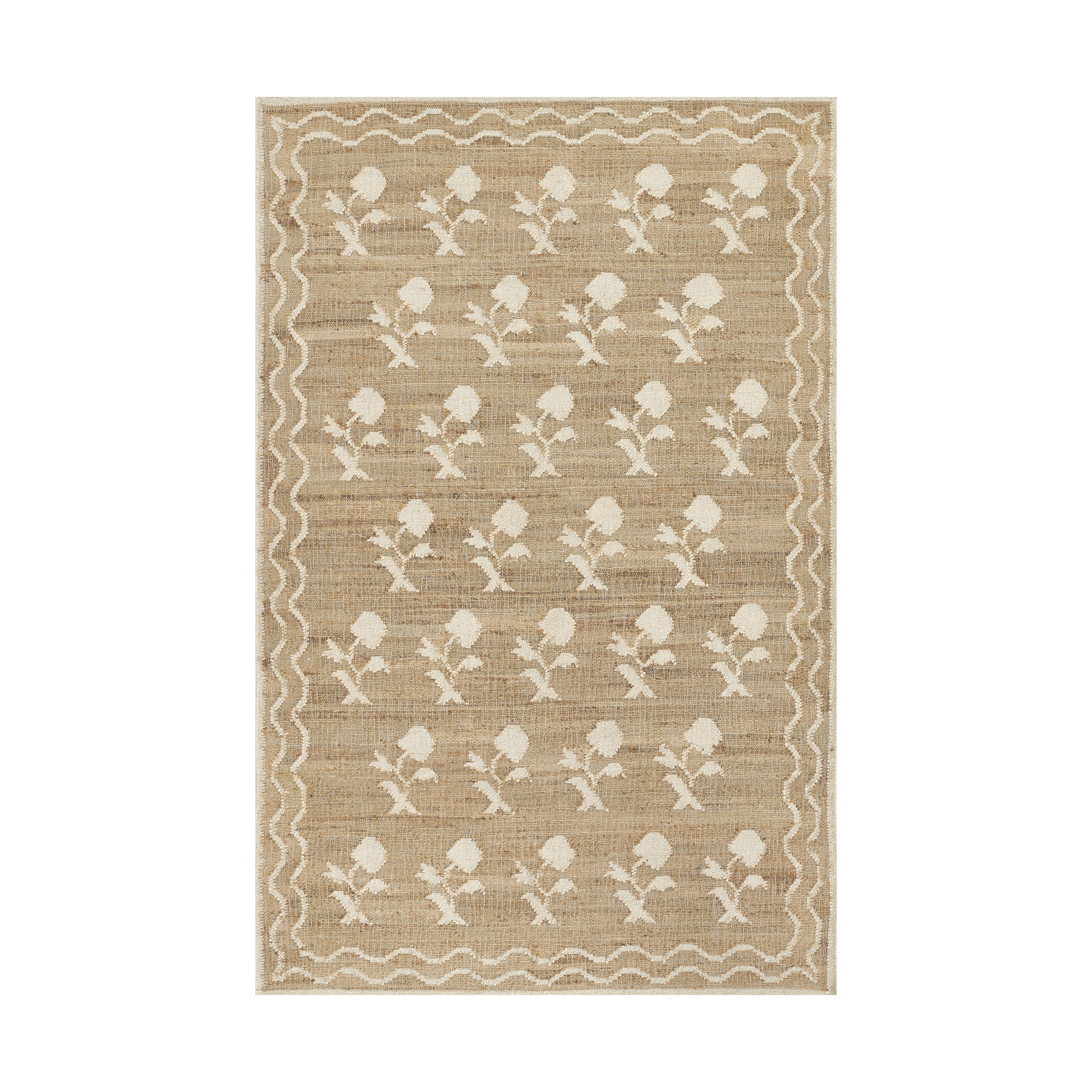 Orchard Block Print Hand Woven Jute Rug RUGS - jute Momeni Ivory 2' x 3'