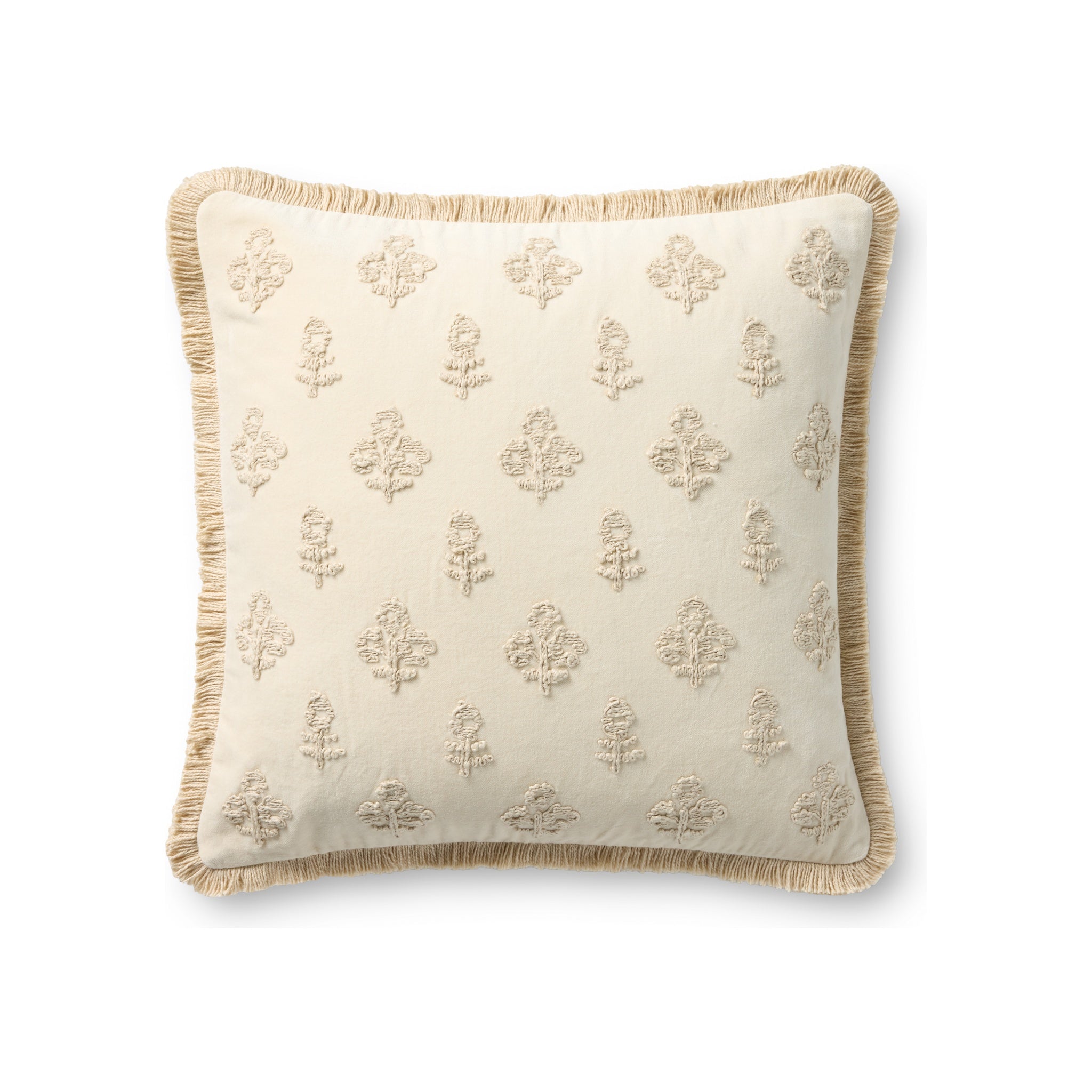 Chris Loves Julia x Loloi Darla Pillow Throw Pillows Loloi Ivory 18x18 Cover Only