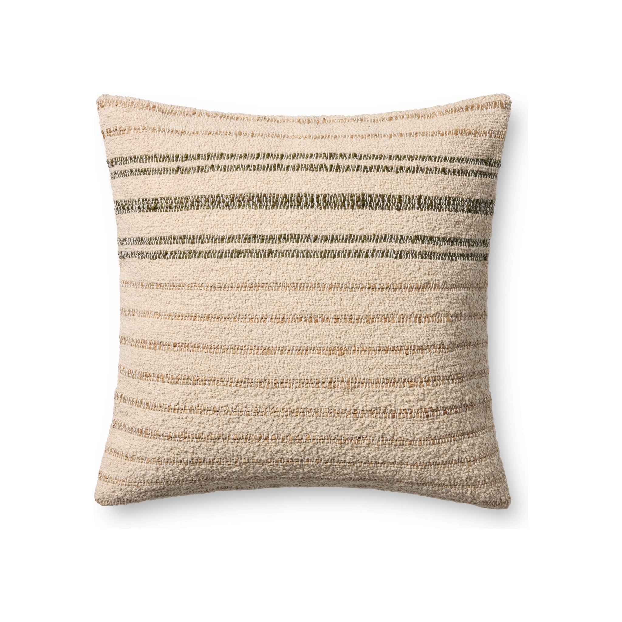 Amber Lewis x Loloi Atley Pillow Throw Pillows Loloi Natural / Olive 22x22 Cover Only