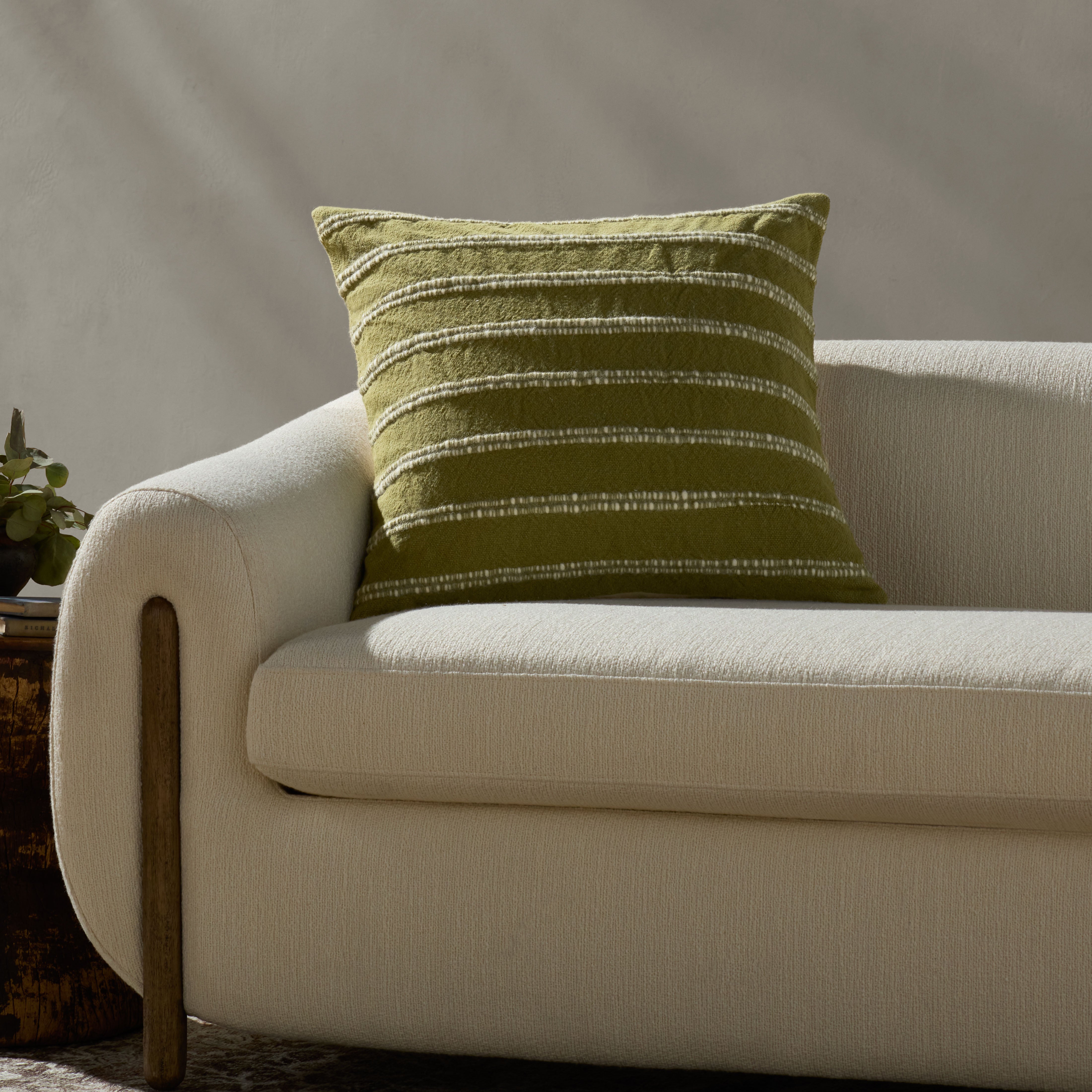 Magnolia Home by Joanna Gaines x Loloi Landry Green / Natural Pillow Throw Pillows Loloi