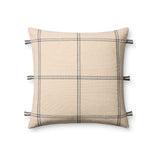Amber Lewis x Loloi Lainey Pillow Throw Pillows Loloi Natural / Blue 24" x 24" Cover Only