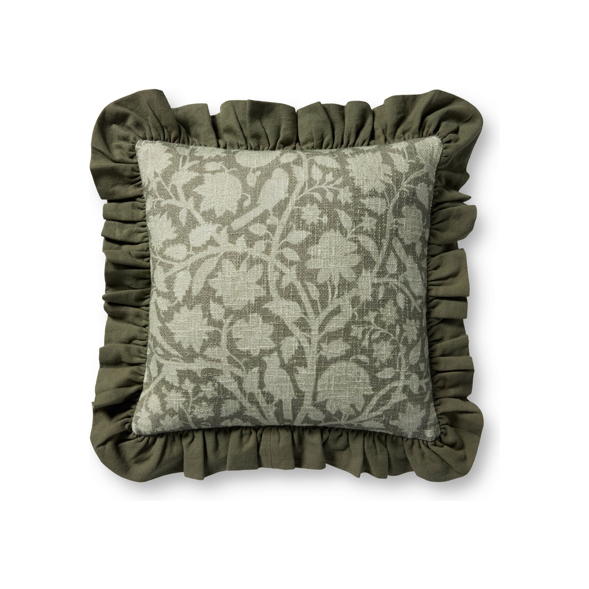 Chris Loves Julia x Loloi Kathleen Pillow Throw Pillows Loloi Green 18x18 Cover Only