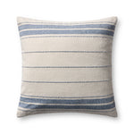 Magnolia Home by Joanna Gaines x Loloi Selena Natural / Blue Pillow Throw Pillows Loloi 22x22 Cover Only
