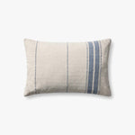 Magnolia Home by Joanna Gaines x Loloi Selena Natural / Blue Pillow Throw Pillows Loloi 13x21 Cover Only