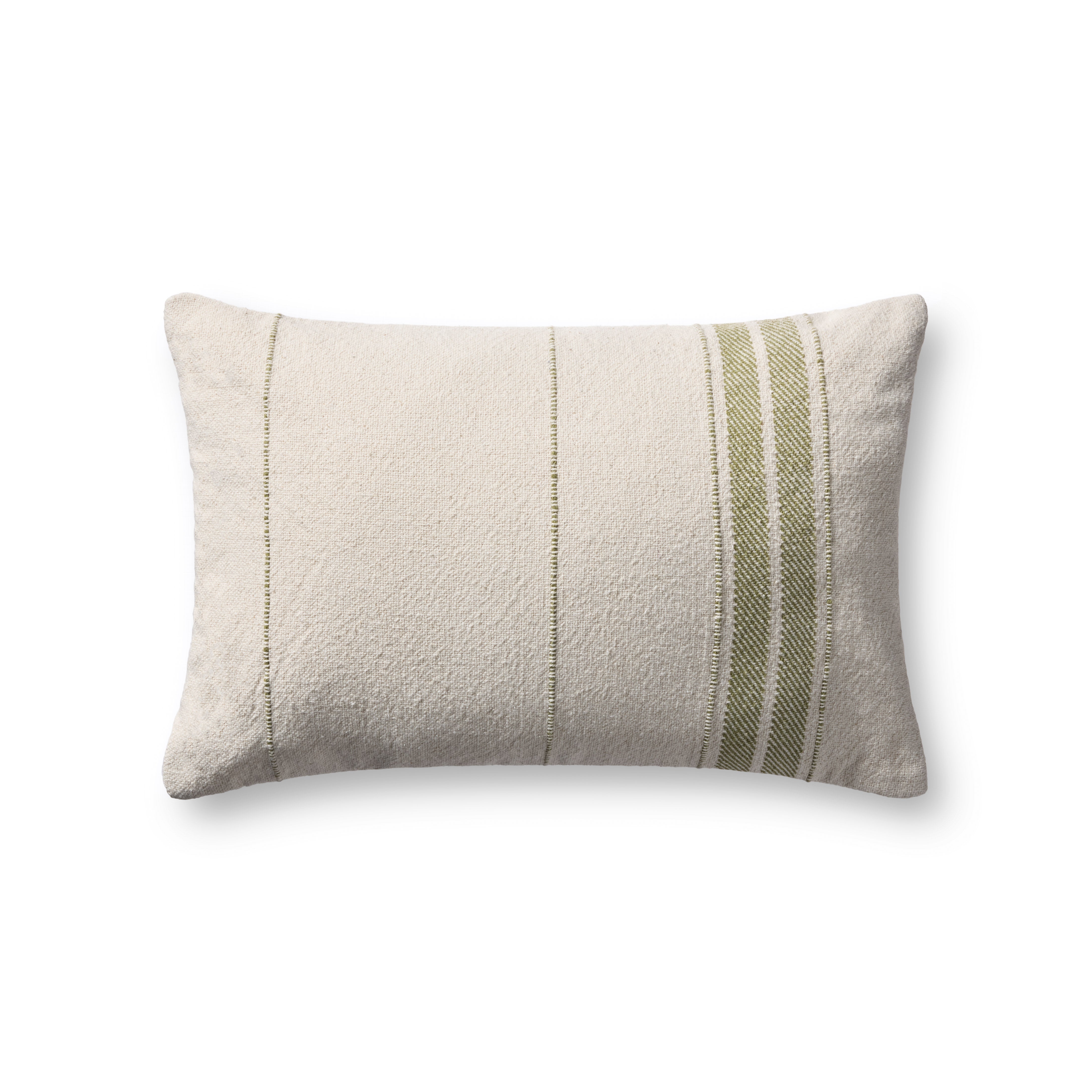 Magnolia Home by Joanna Gaines x Loloi Selena Natural / Green Pillow Throw Pillows Loloi Cover Only