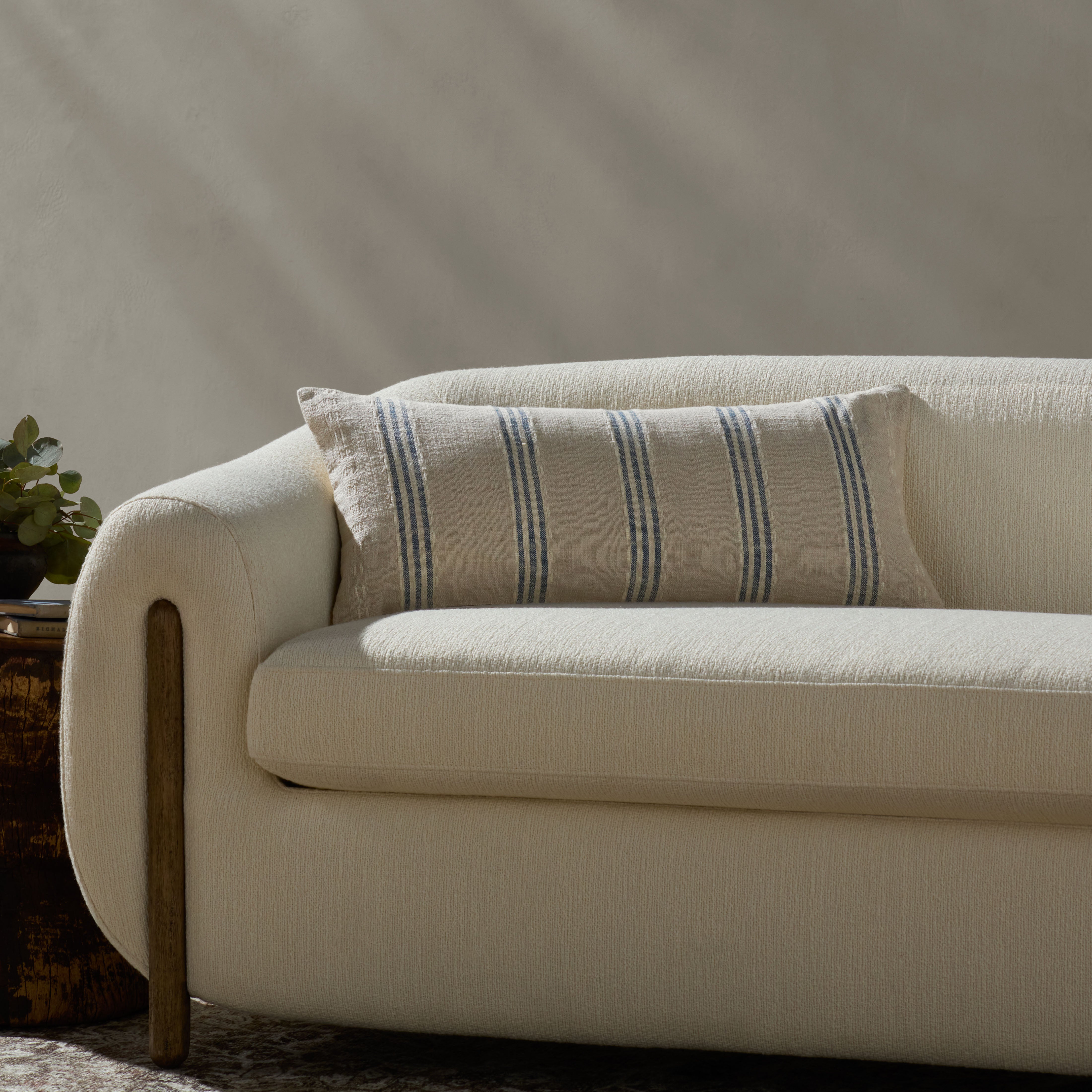 Magnolia Home by Joanna Gaines x Loloi Lincoln Natural / Blue Pillow Throw Pillows Loloi
