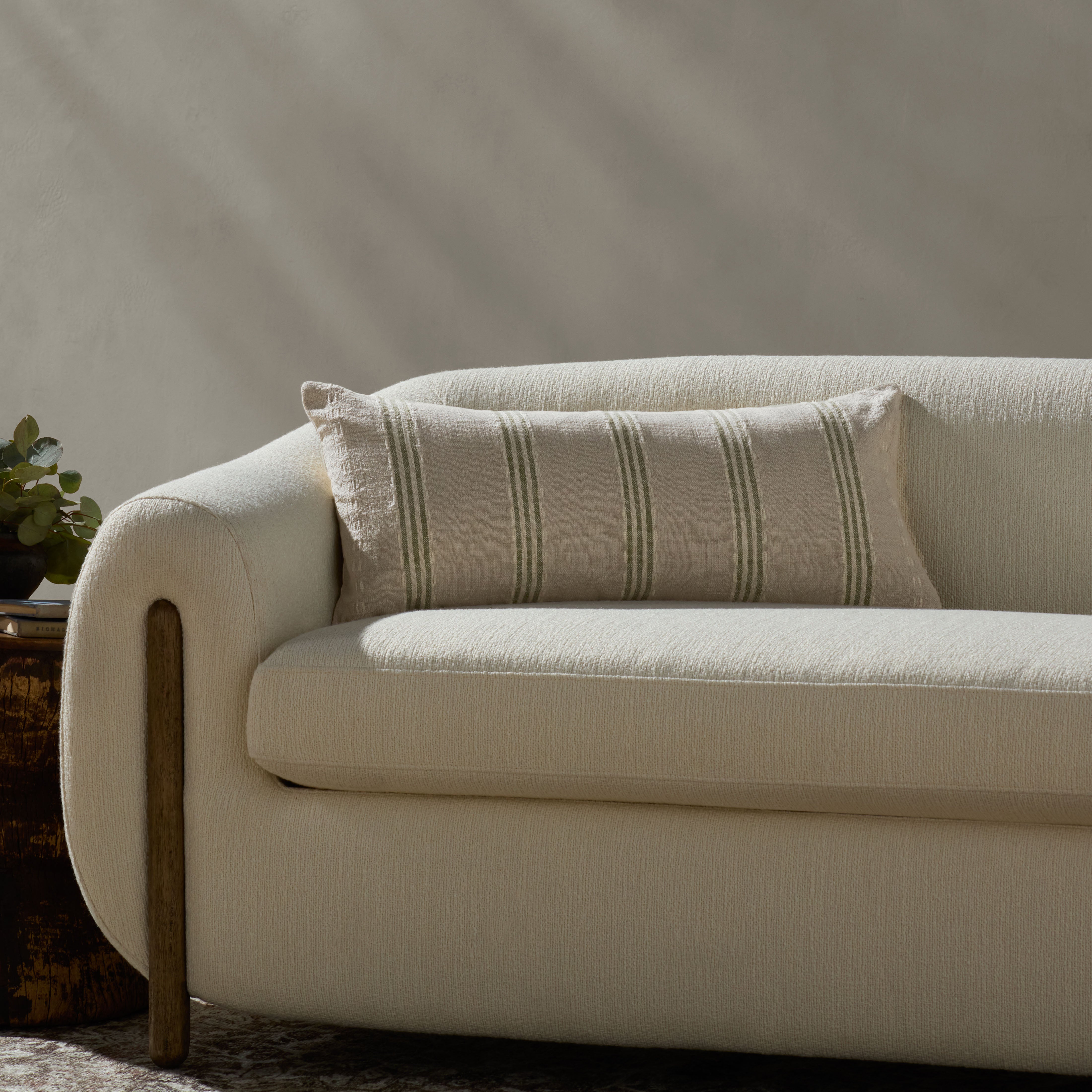 Magnolia Home by Joanna Gaines x Loloi Lincoln Natural / Green Pillow Throw Pillows Loloi