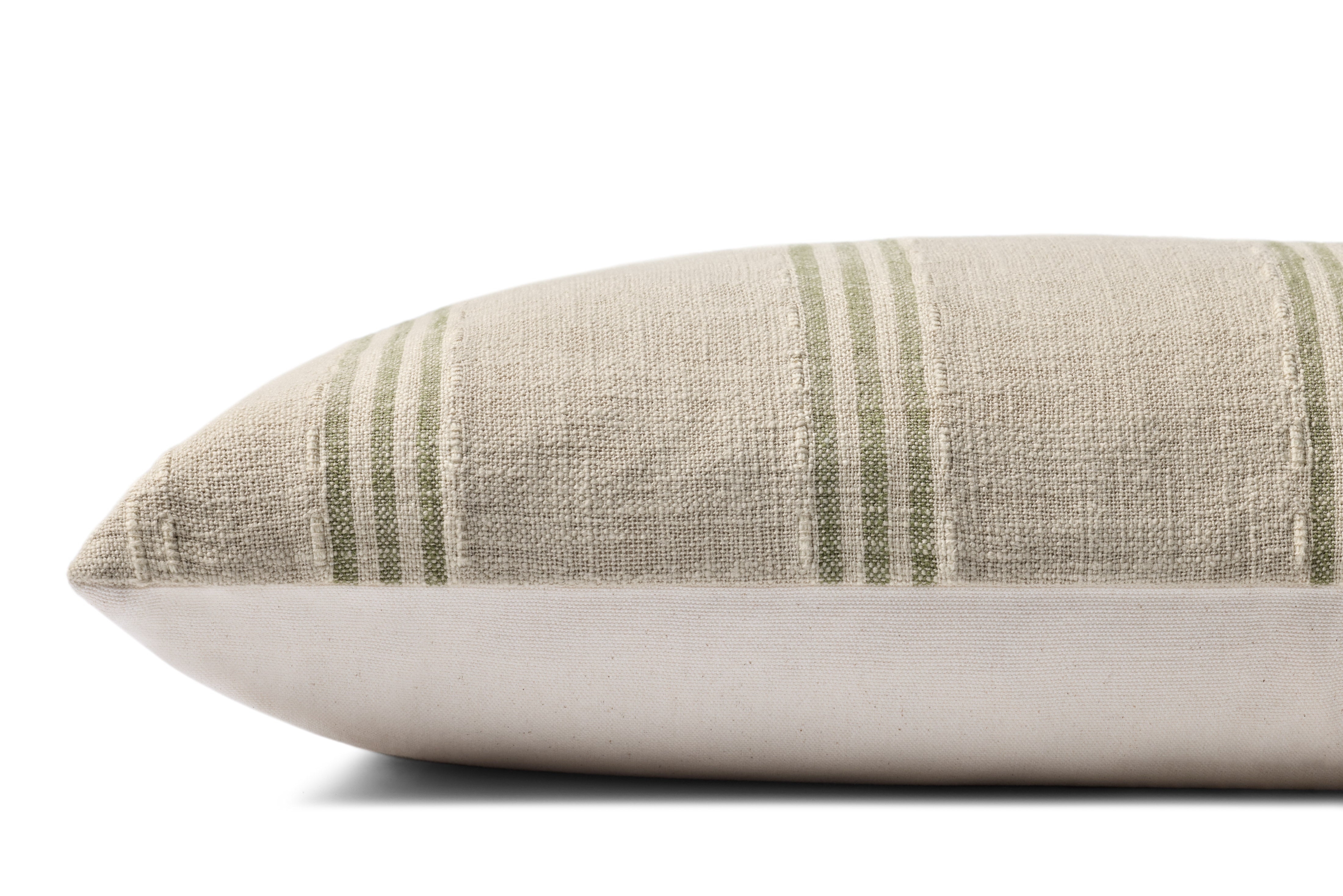 Magnolia Home by Joanna Gaines x Loloi Lincoln Natural / Green Pillow Throw Pillows Loloi