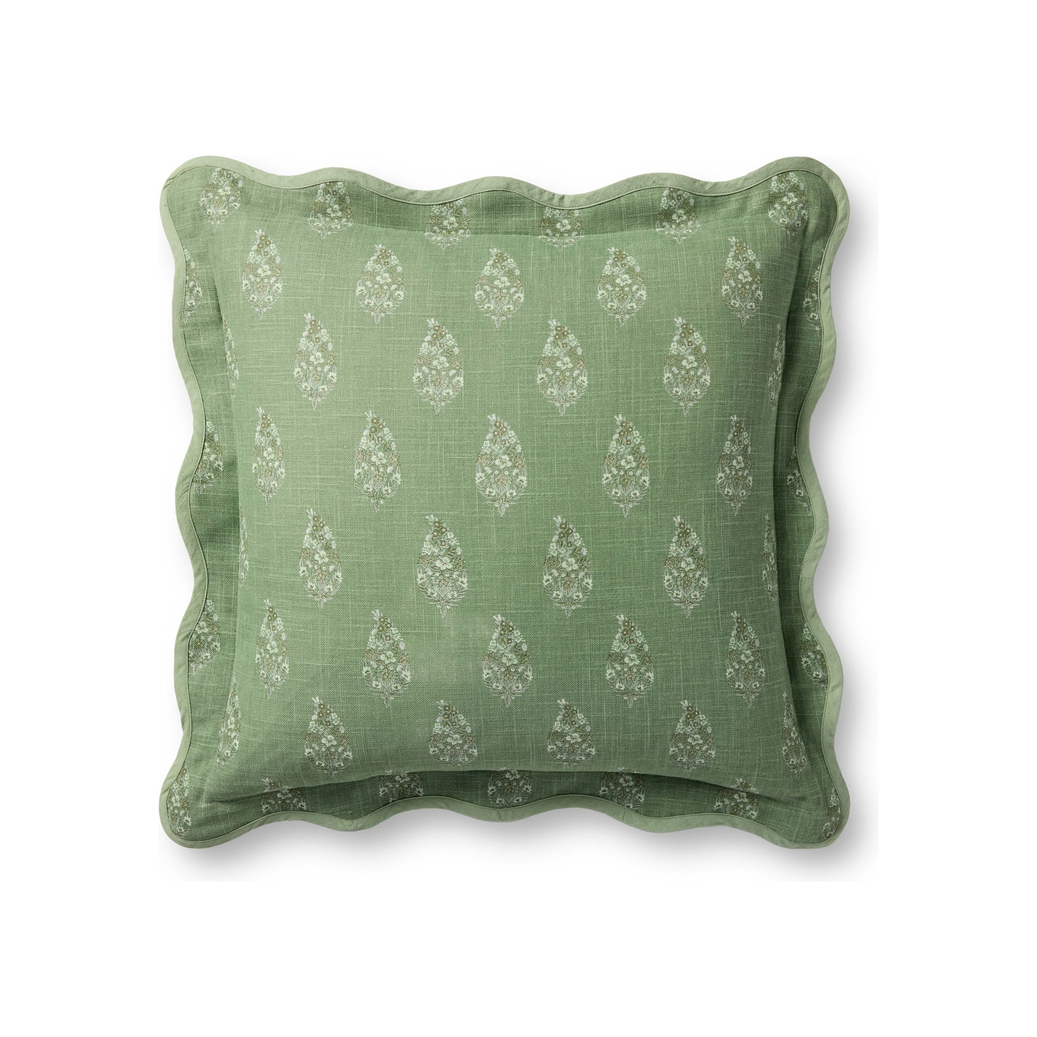 Rifle Paper Co x Loloi Paisley Pillow Throw Pillows Loloi Green / Multi 22x22 Cover Only
