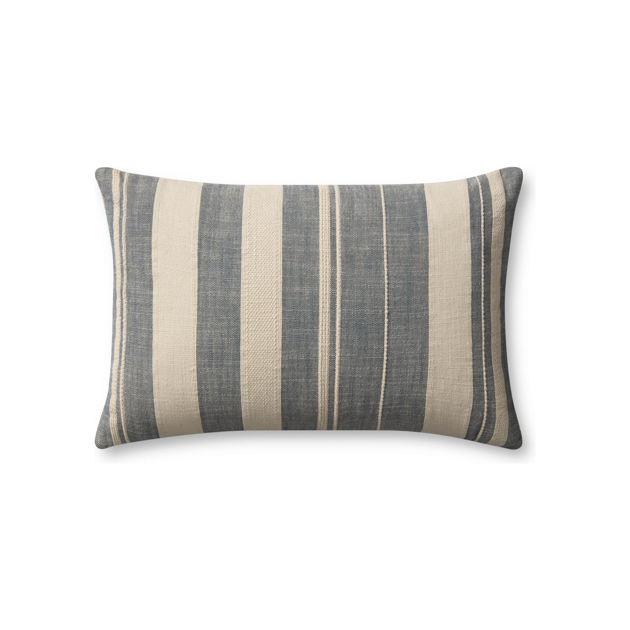 Angela Rose x Loloi Mia Pillow Throw Pillows Loloi Ivory / Denim 13" x 21" Cover Only
