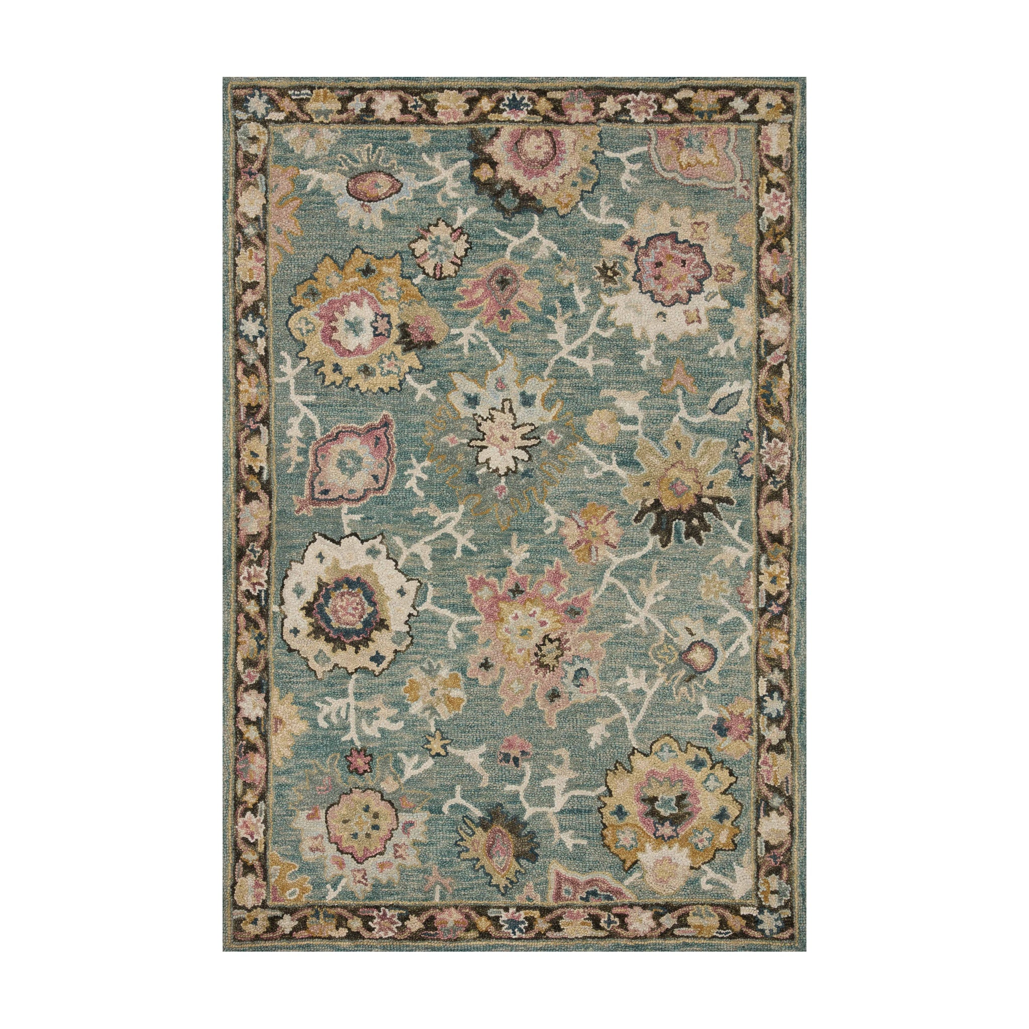 Loloi Padma Teal / Multi Rug RUGS - wool Loloi 18" x 18"