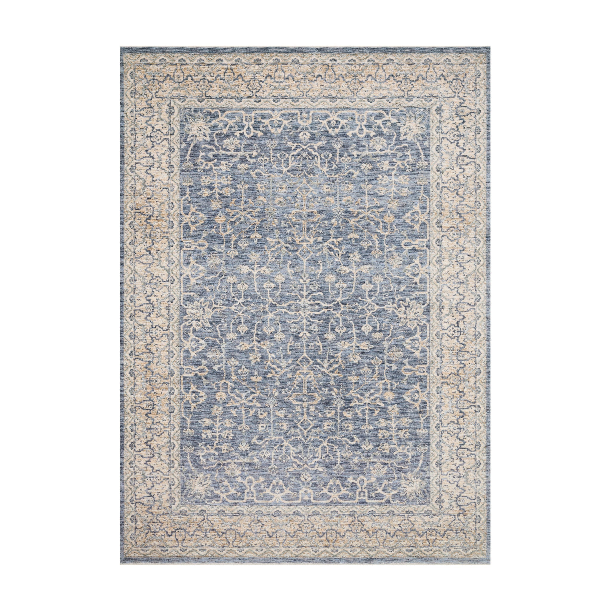 Loloi Pandora Dark Blue / Ivory Rug RUGS - synthetic Loloi 18" x 18"