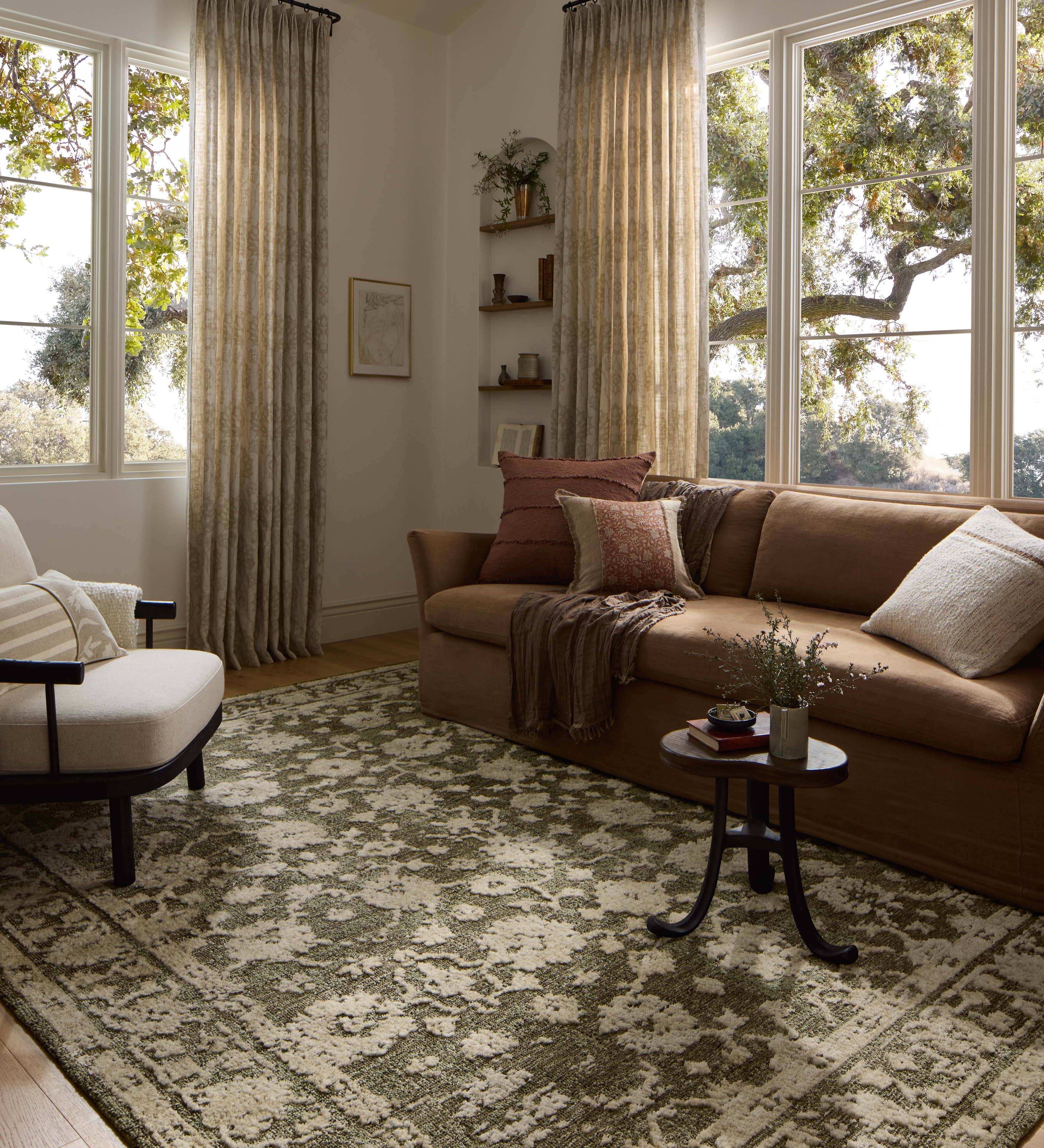 Loloi Percival Moss / Natural Rug RUGS - synthetic Loloi