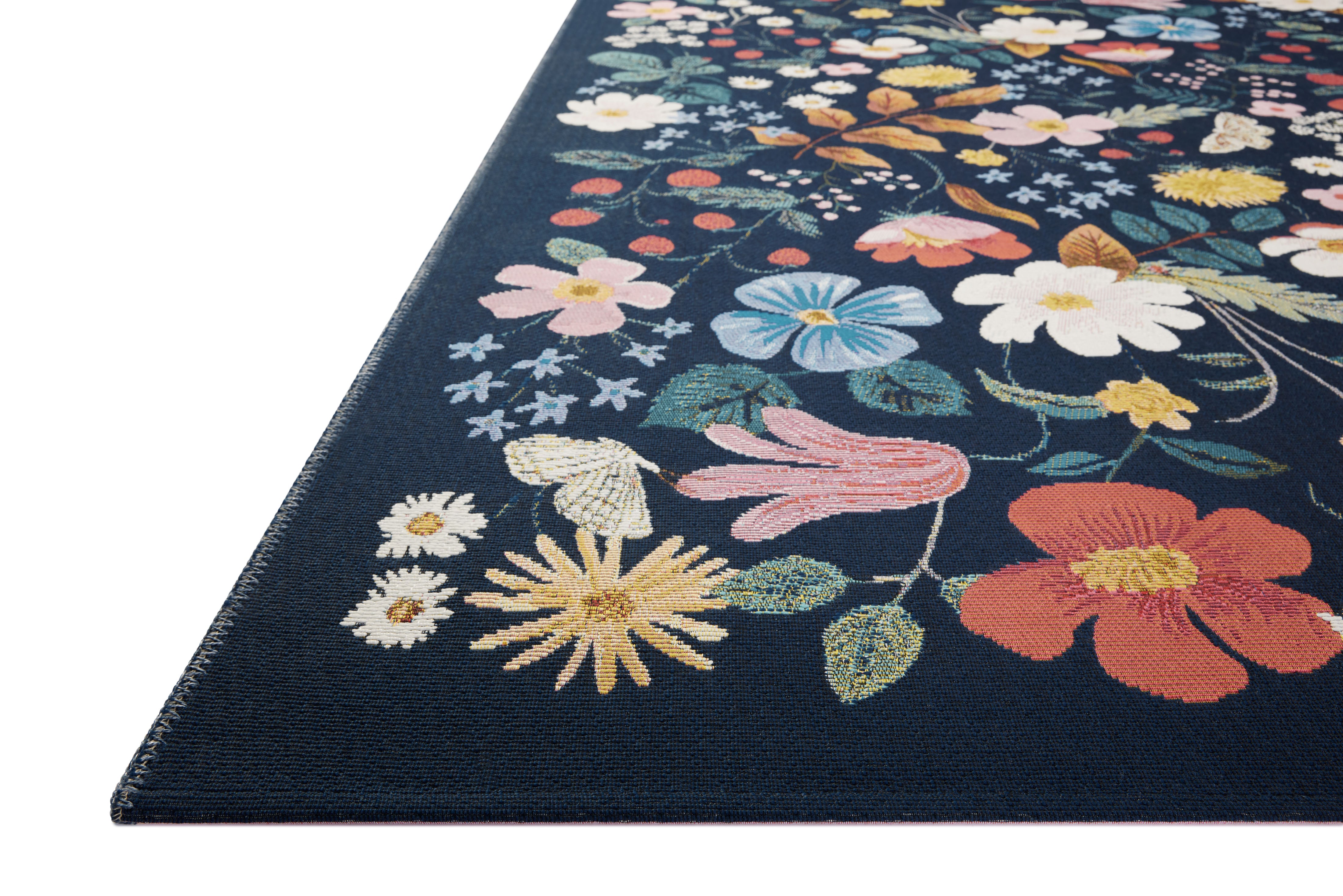 Rifle Paper Co. x Loloi Perennial Black Rug No.2 RUGS - synthetic Loloi 2'5" x 3'11"