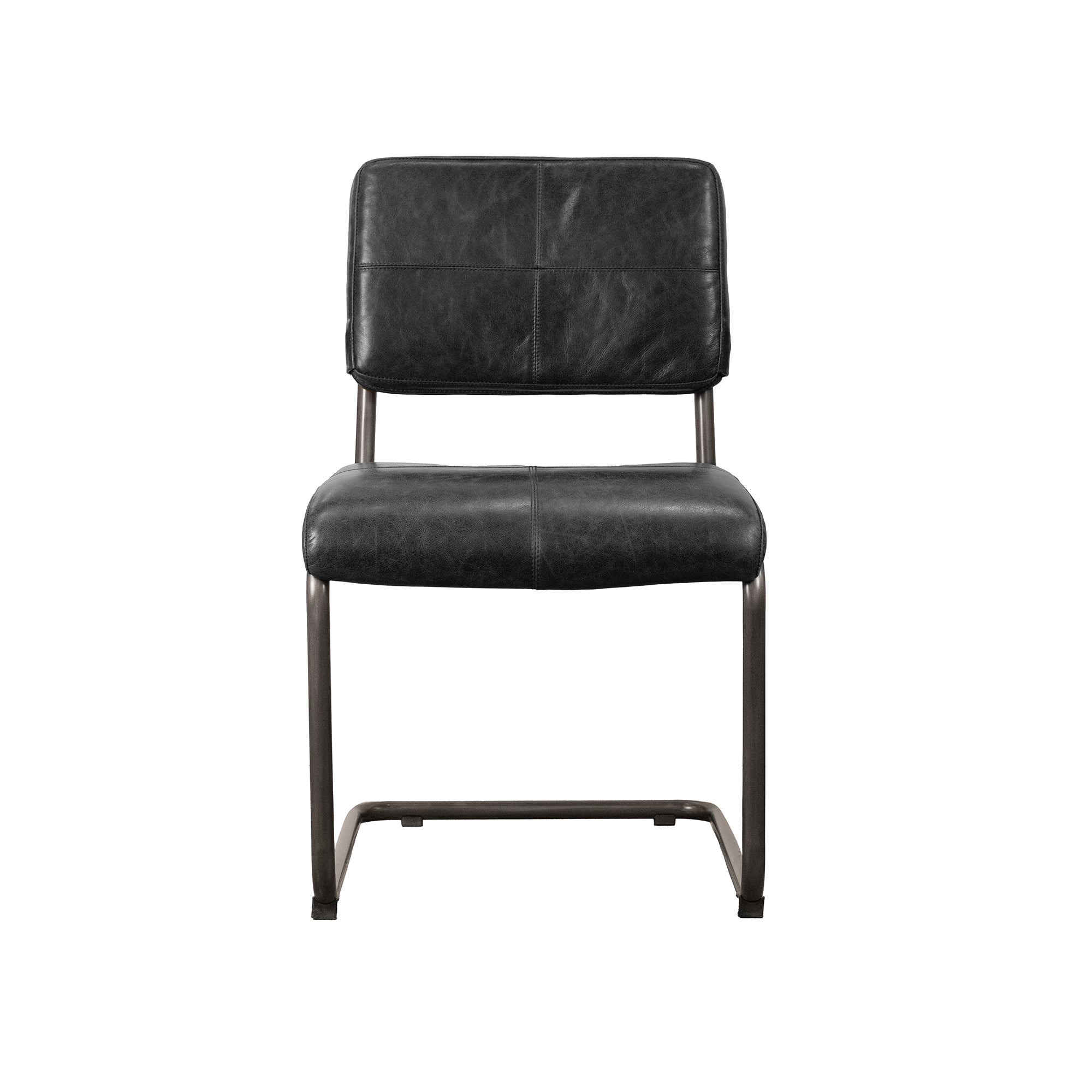 Crosby Leather Dining Chair FURNITURE - dining chairs LH IMPORTS Black Leather