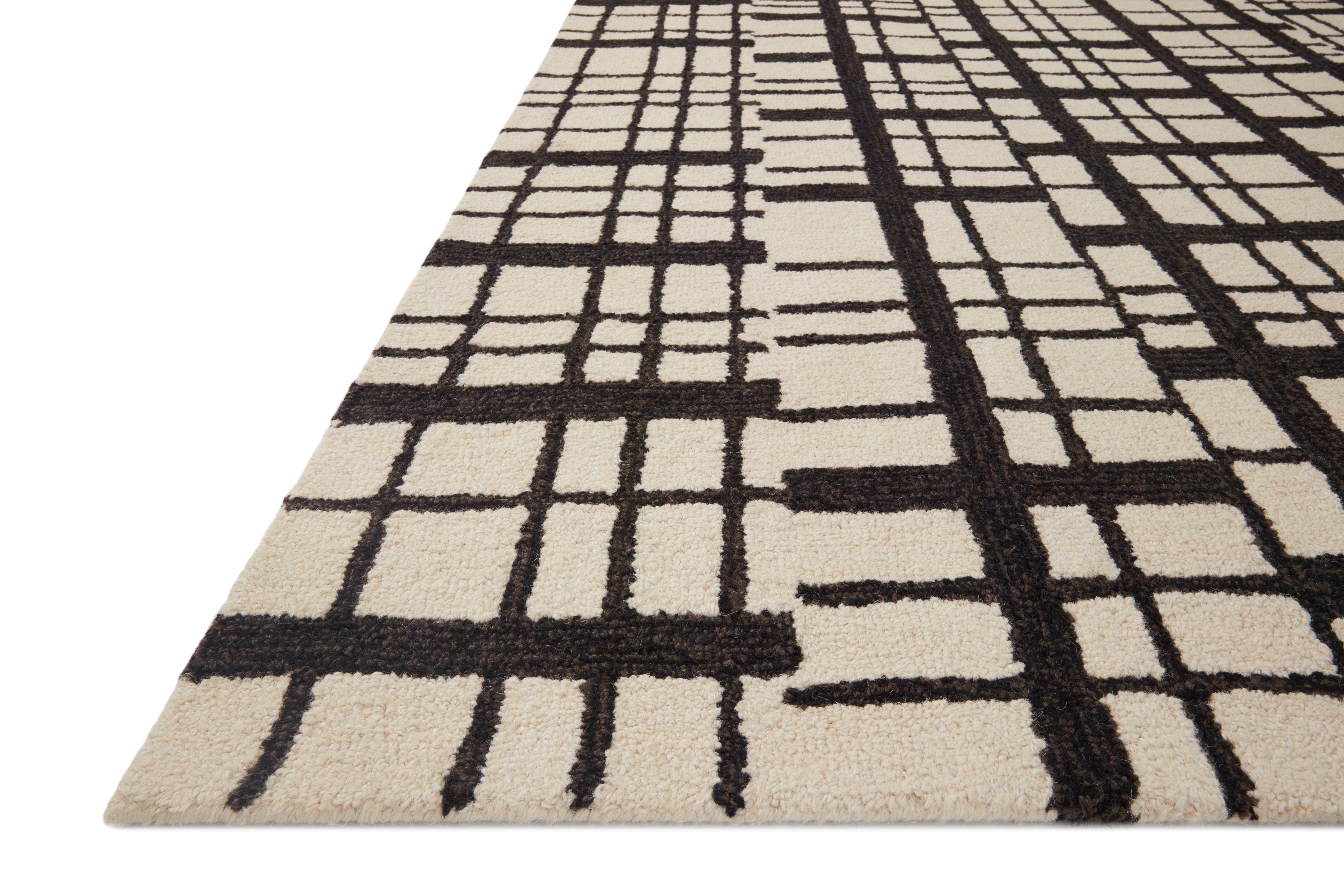 Chris Loves Julia x Loloi Polly Black / Ivory Rug 1-RUGS - jute Loloi