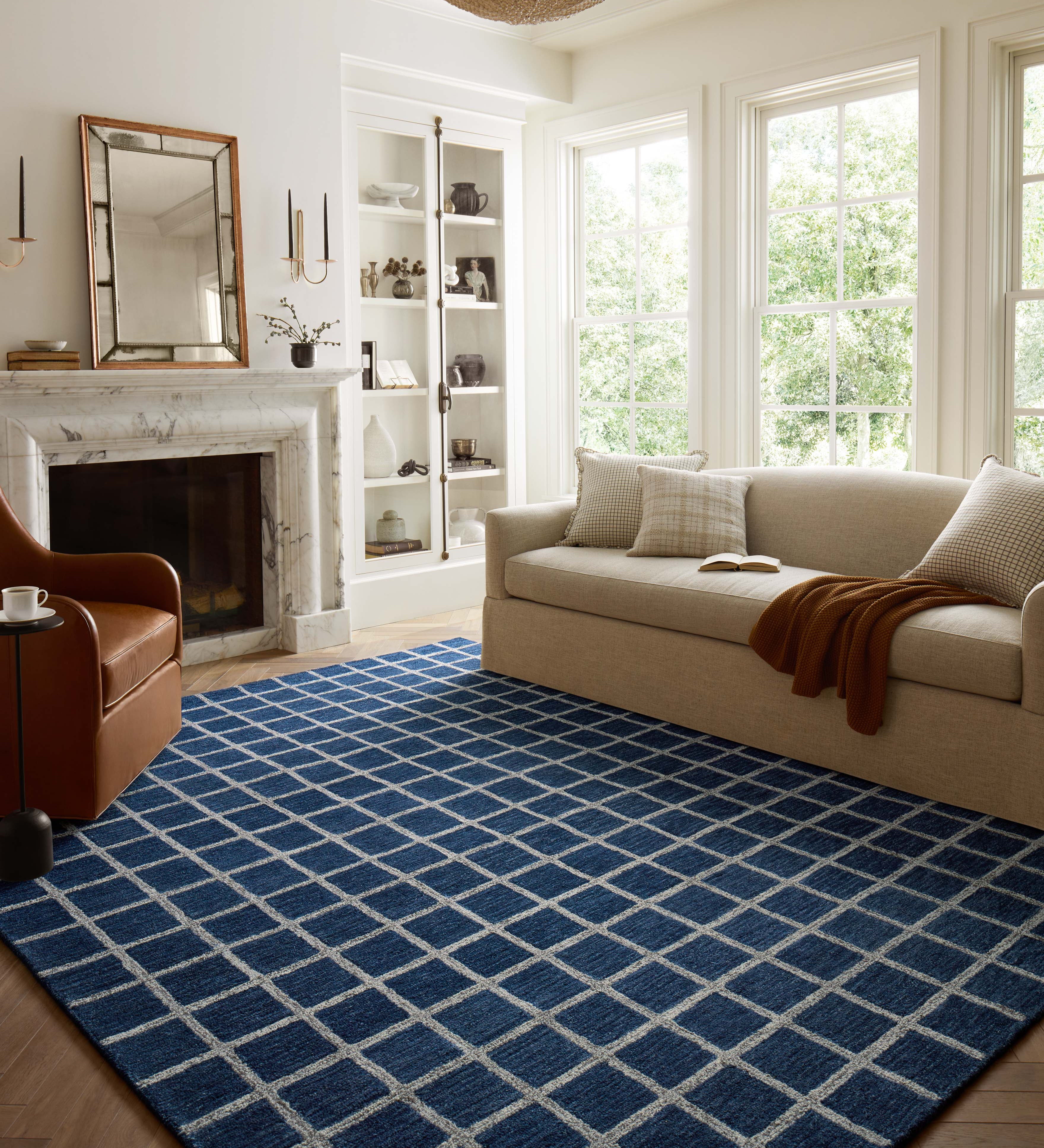 Chris Loves Julia x Loloi Polly Navy / Silver Rug 0-RUGS - jute Loloi