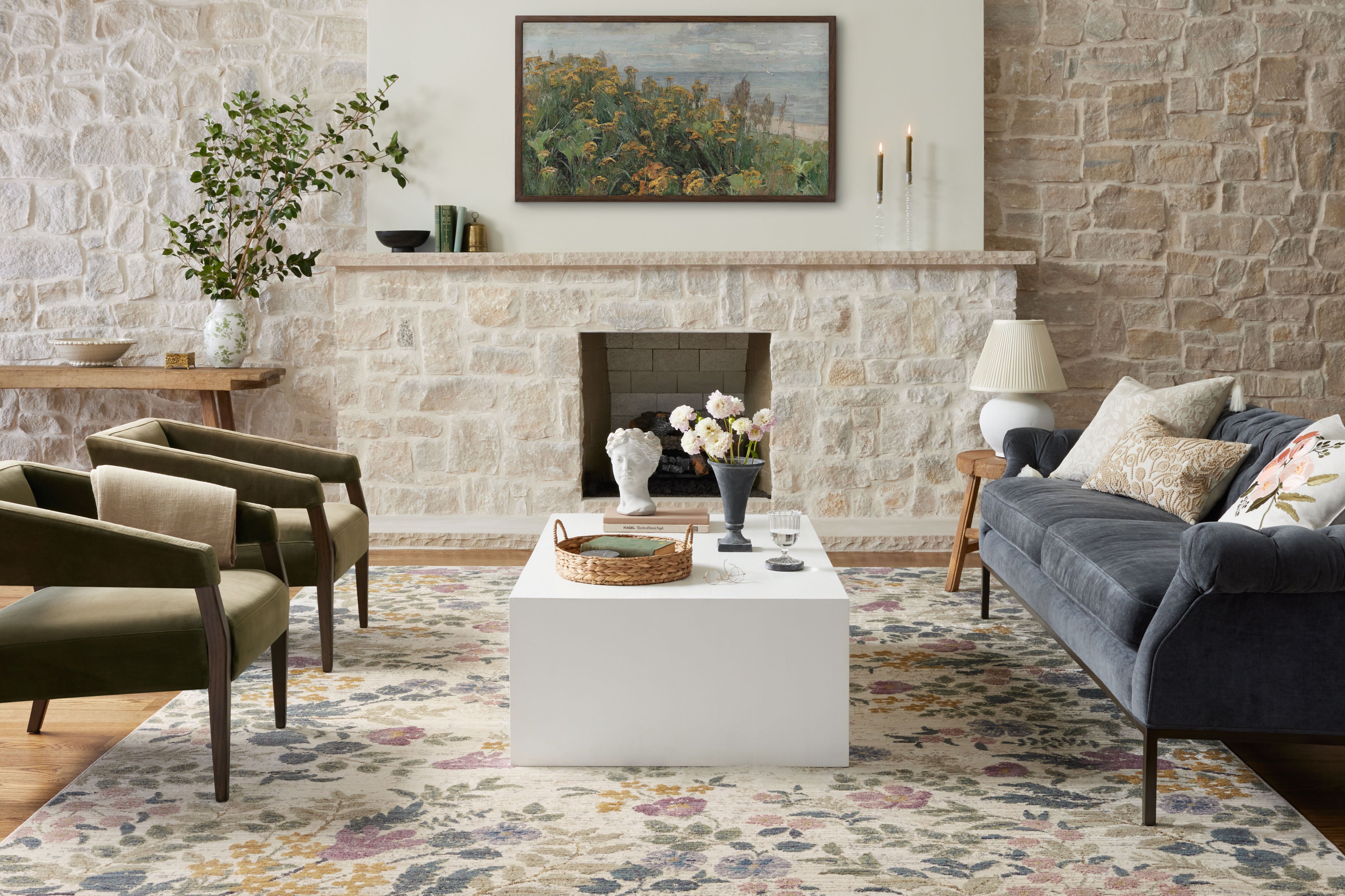 Rifle Paper Co. x Loloi Provence Ivory Rug 1-RUGS - patterned Loloi