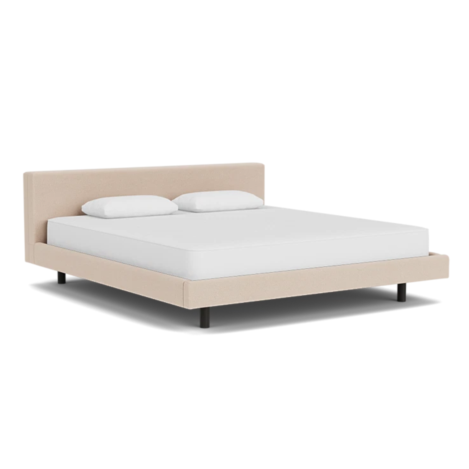 Custom Fabric Bento King Bed - Black Ash Leg 1 - d - FURNITURE - Custom Beds EQ3 Panama Natural