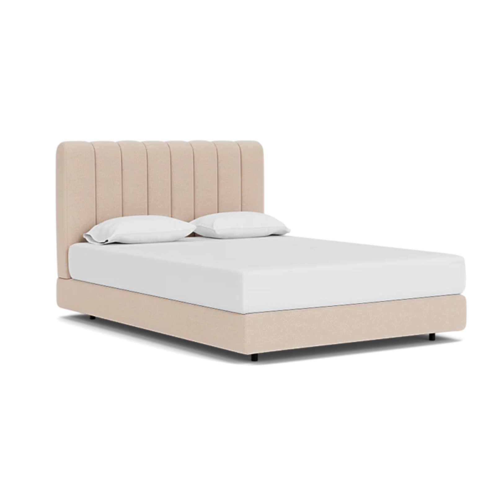 Custom Fabric Stage Queen Bed 13 - FURNITURE - bed EQ3 Panama Natural
