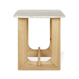 Gus* Modern Portico End Table FURNITURE - end table Gus White Oak Travertine Natural