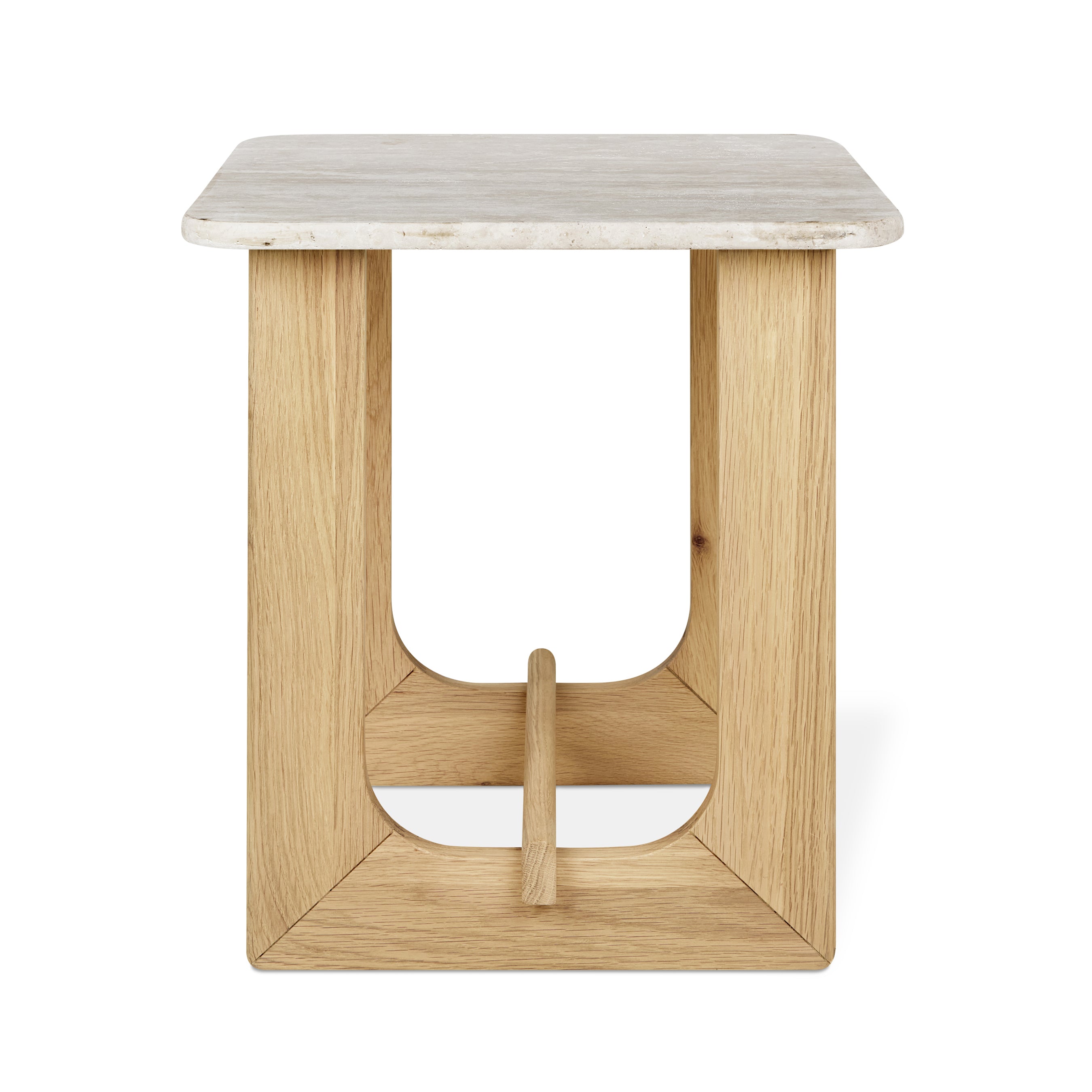 Gus* Modern Portico End Table FURNITURE - end table Gus White Oak Travertine Natural