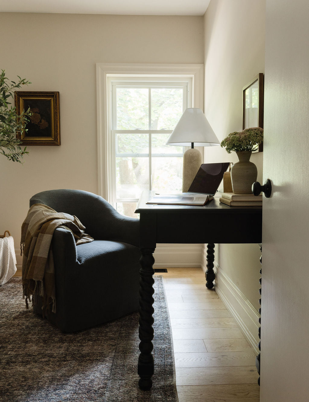 FLOOR MODEL - Cove Dining Chair - Bergamo Charcoal FURNITURE - floor model Four Hands