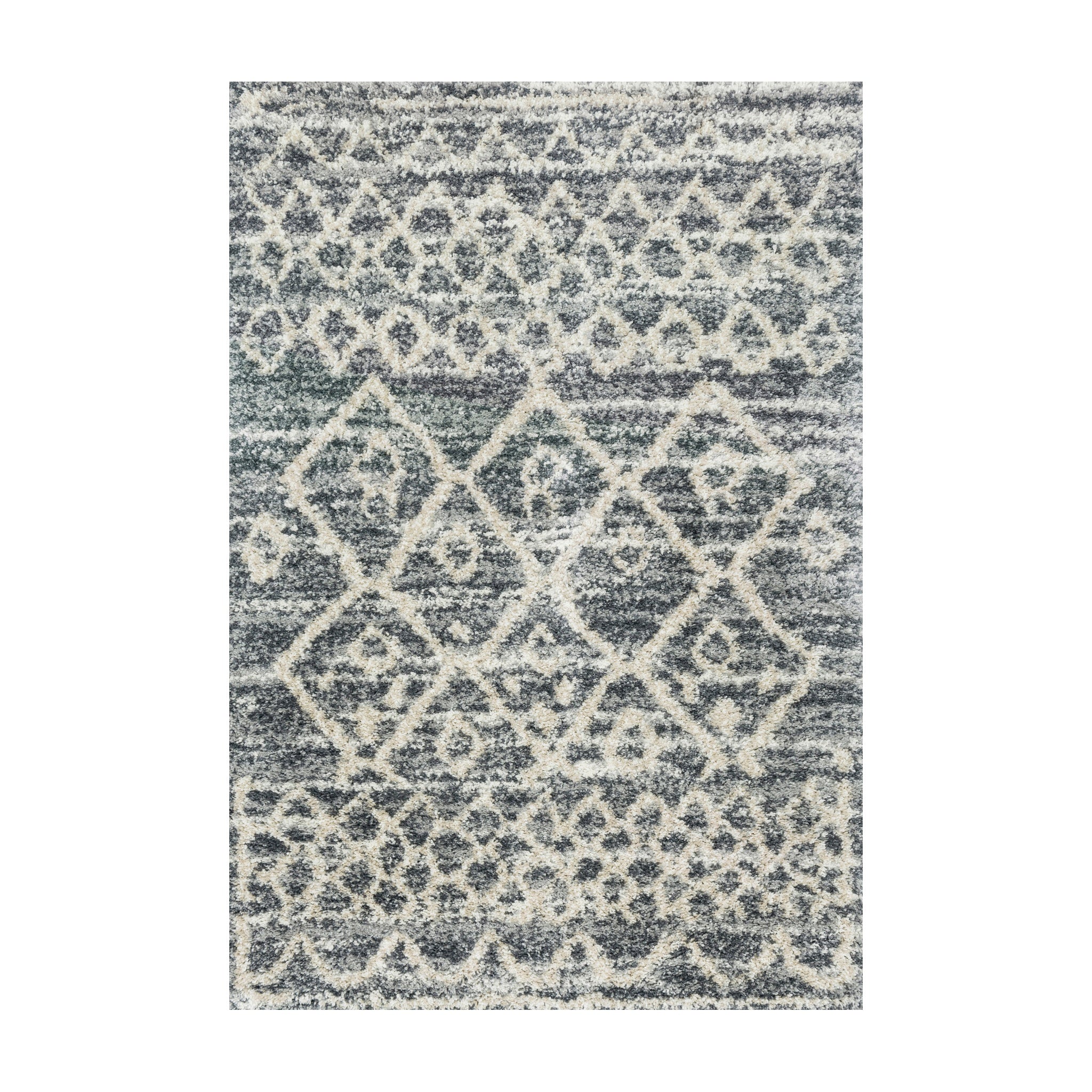Loloi Quincy Graphite / Beige Rug RUGS - synthetic Loloi 2'3" x 4'0"