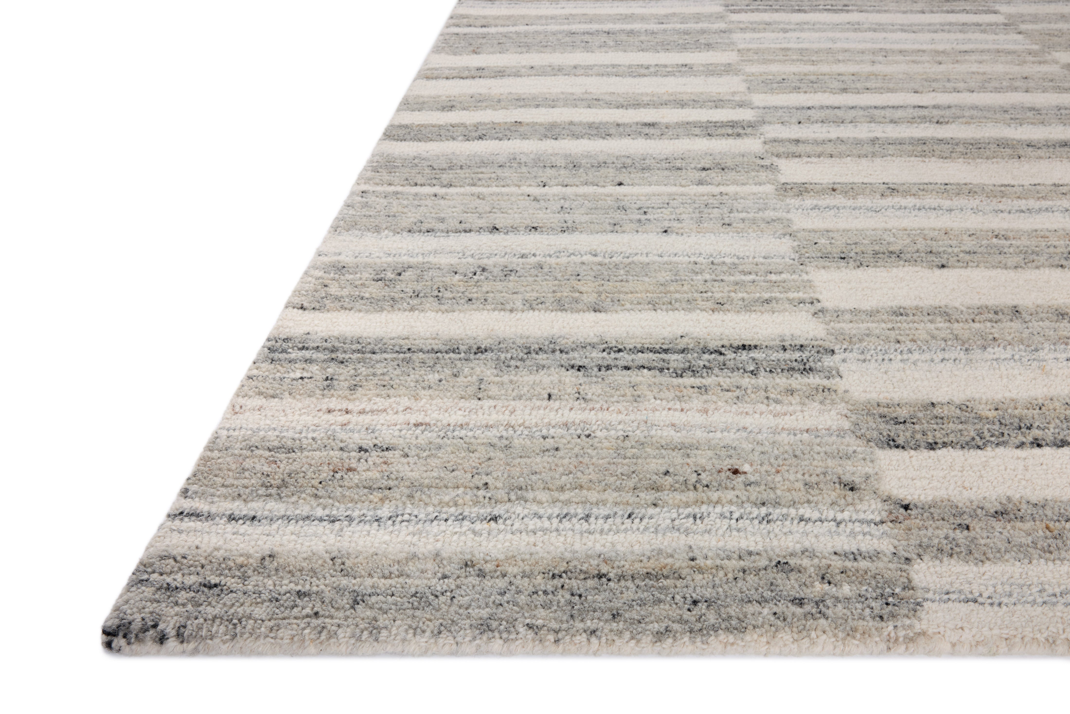 Magnolia Home by Joanna Gaines x Loloi Rae Stone / Ivory Rug 0-RUGS-wool Loloi
