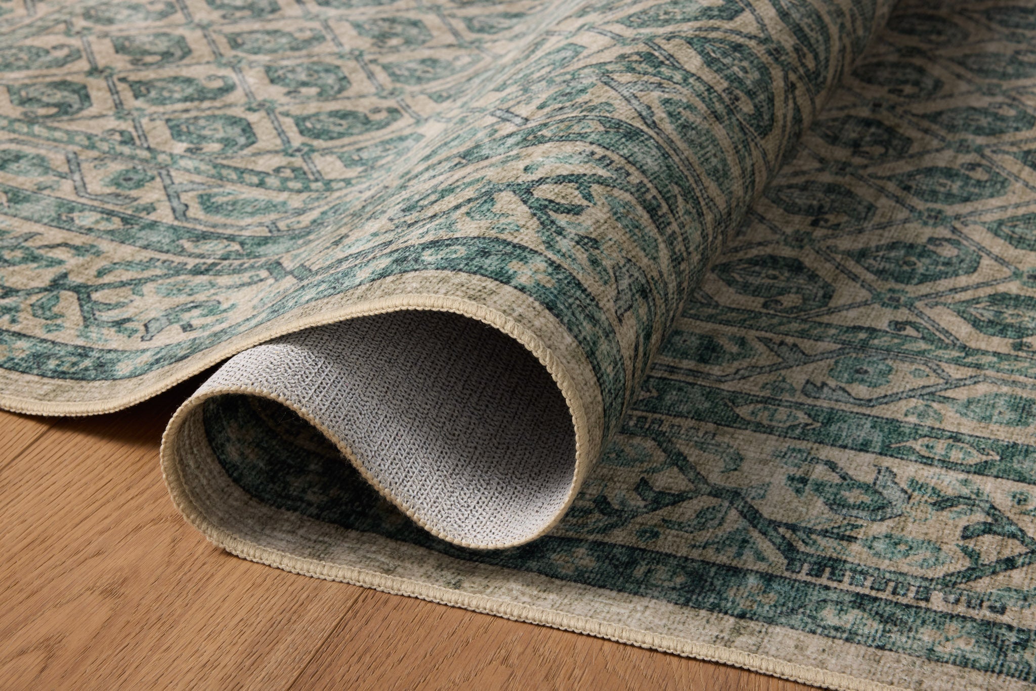Chris Loves Julia x Loloi Ramona Bone / Teal Rug - Rug & Weave
