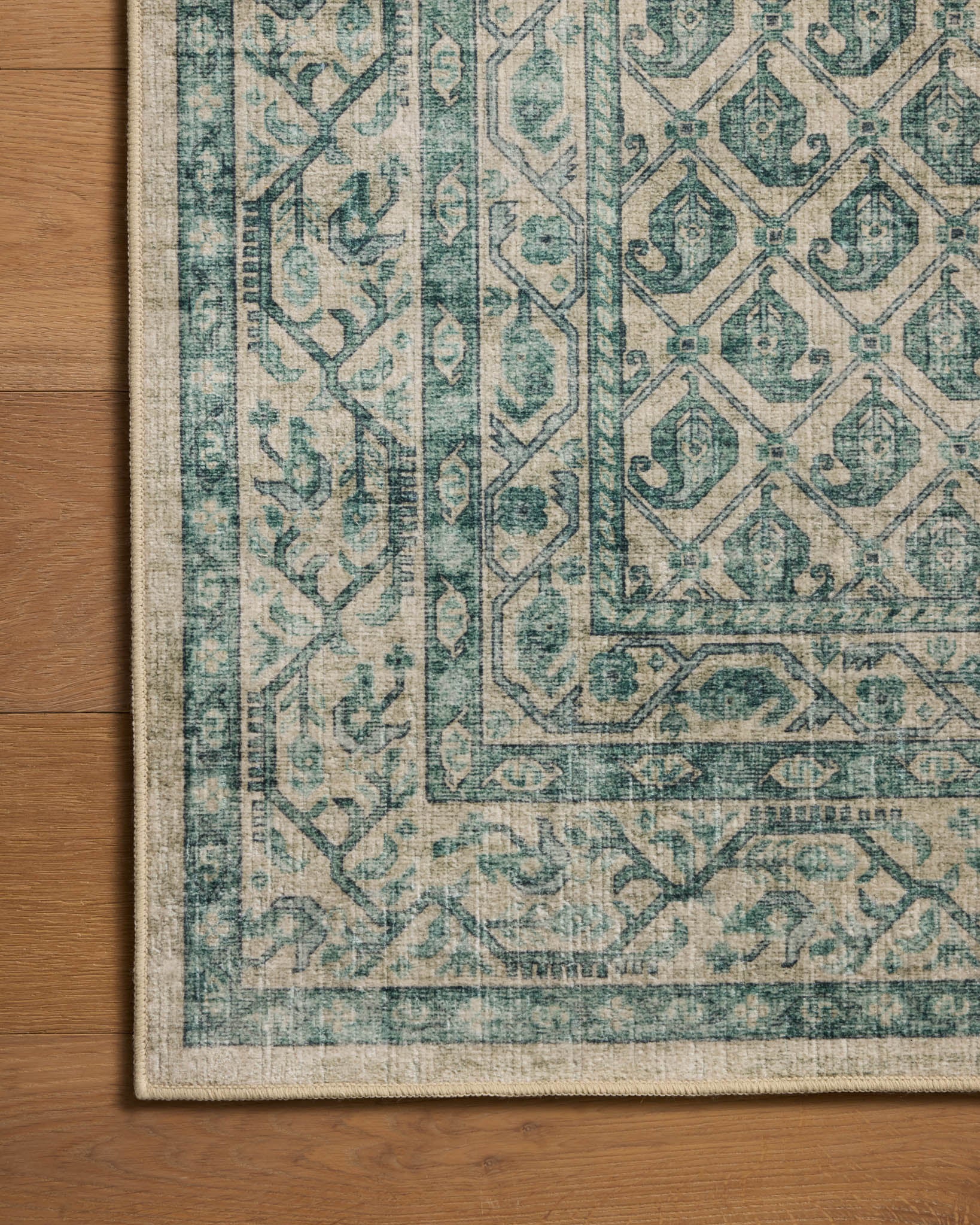 Chris Loves Julia x Loloi Ramona Bone / Teal Rug - Rug & Weave