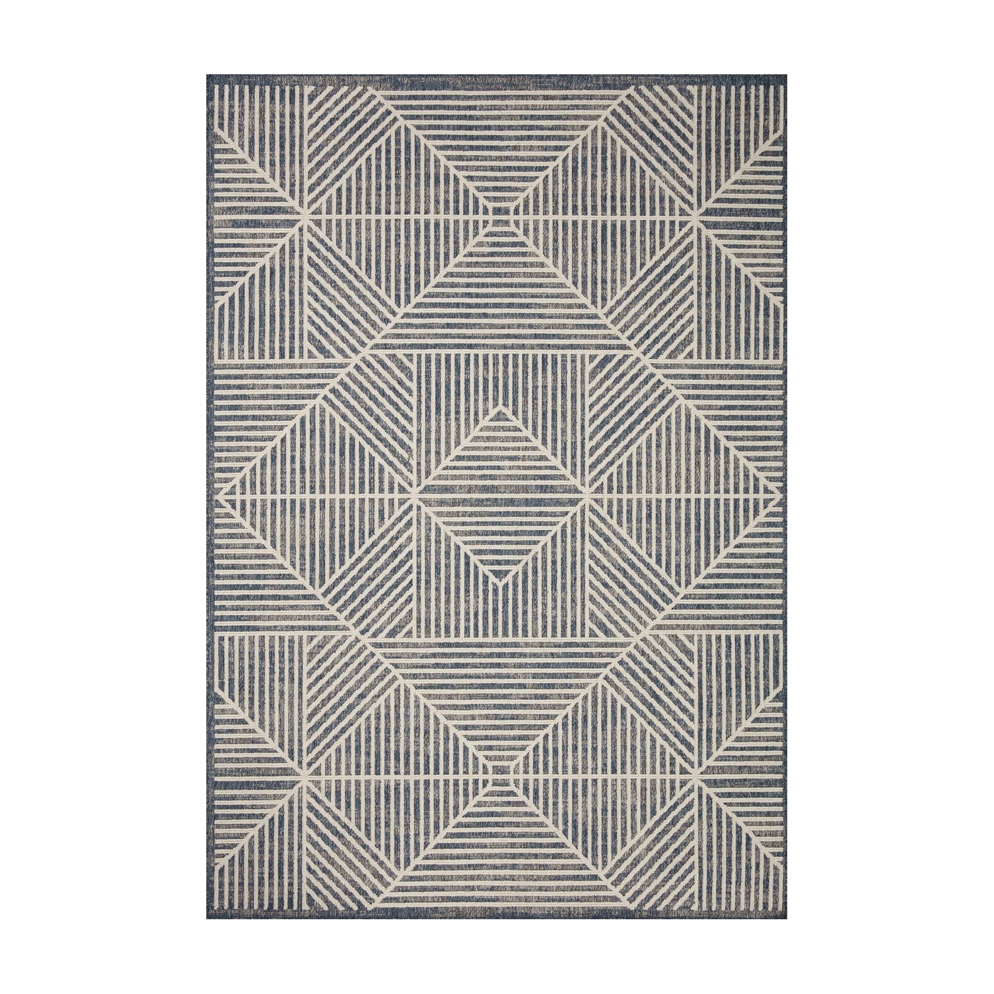 Loloi Rainier Denim / Ivory Rug No.1 RUGS - synthetic Loloi 18" x 18"