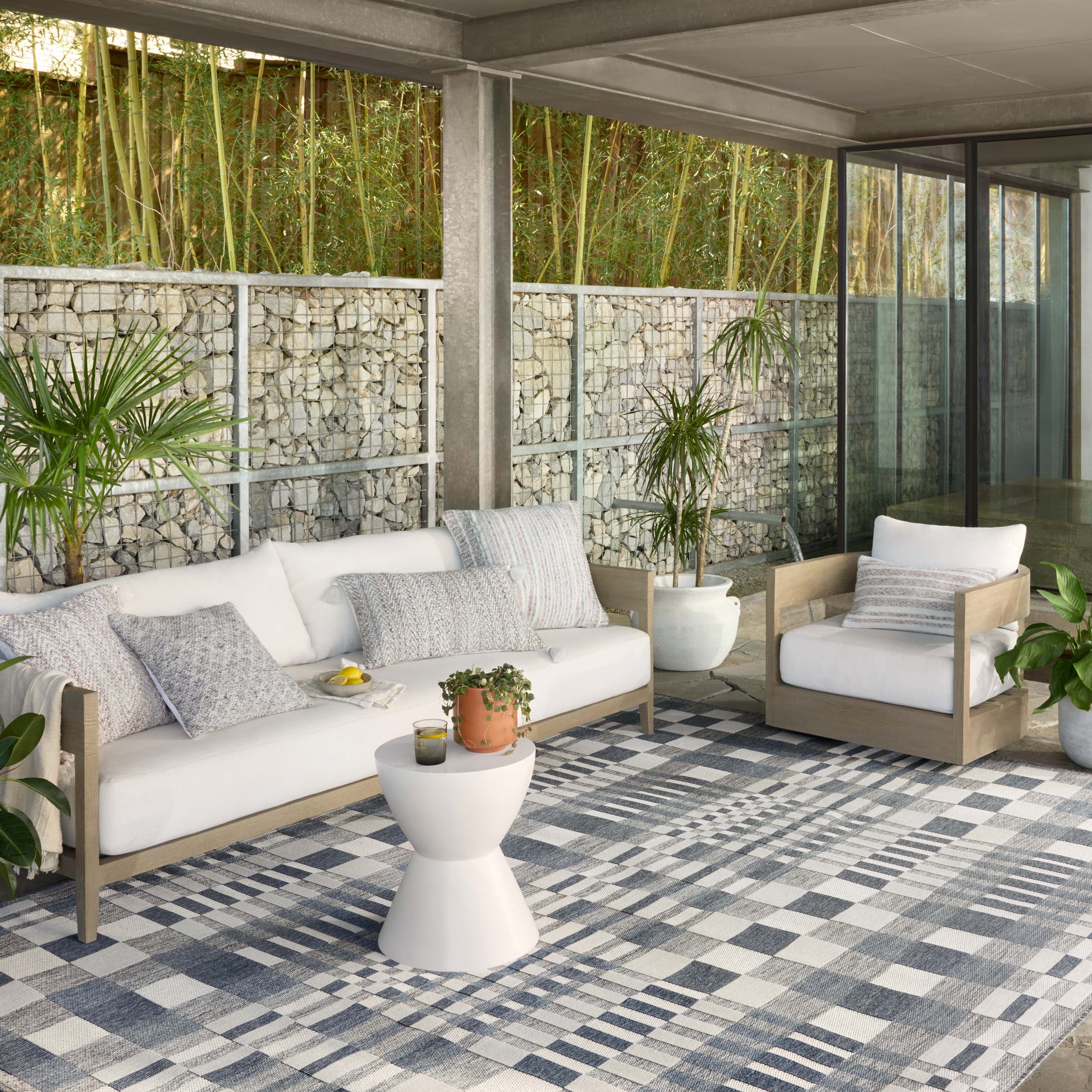 Loloi Rainier Ivory / Denim Rug RUGS - synthetic Loloi
