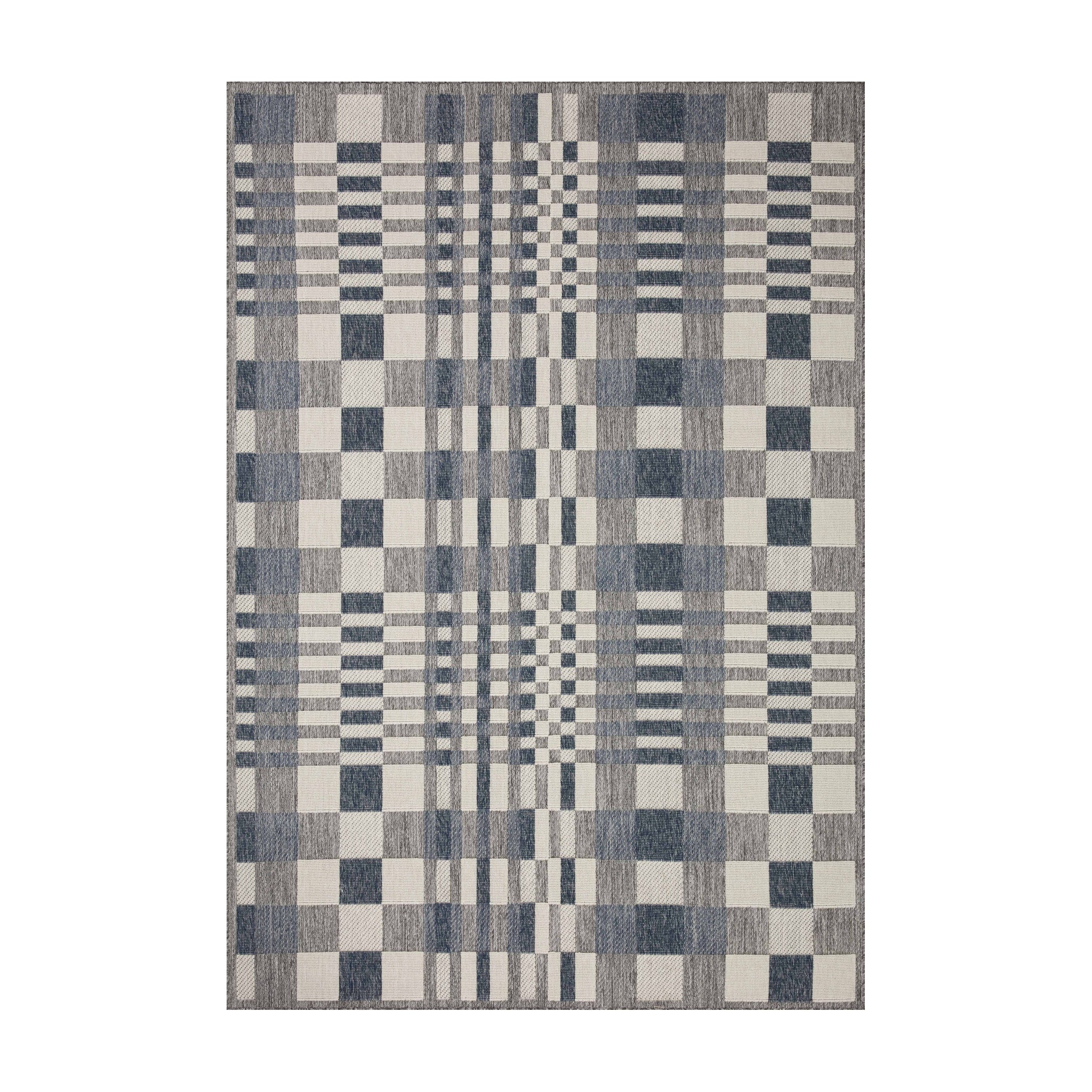 Loloi Rainier Ivory / Denim Rug RUGS - synthetic Loloi 18" x 18"