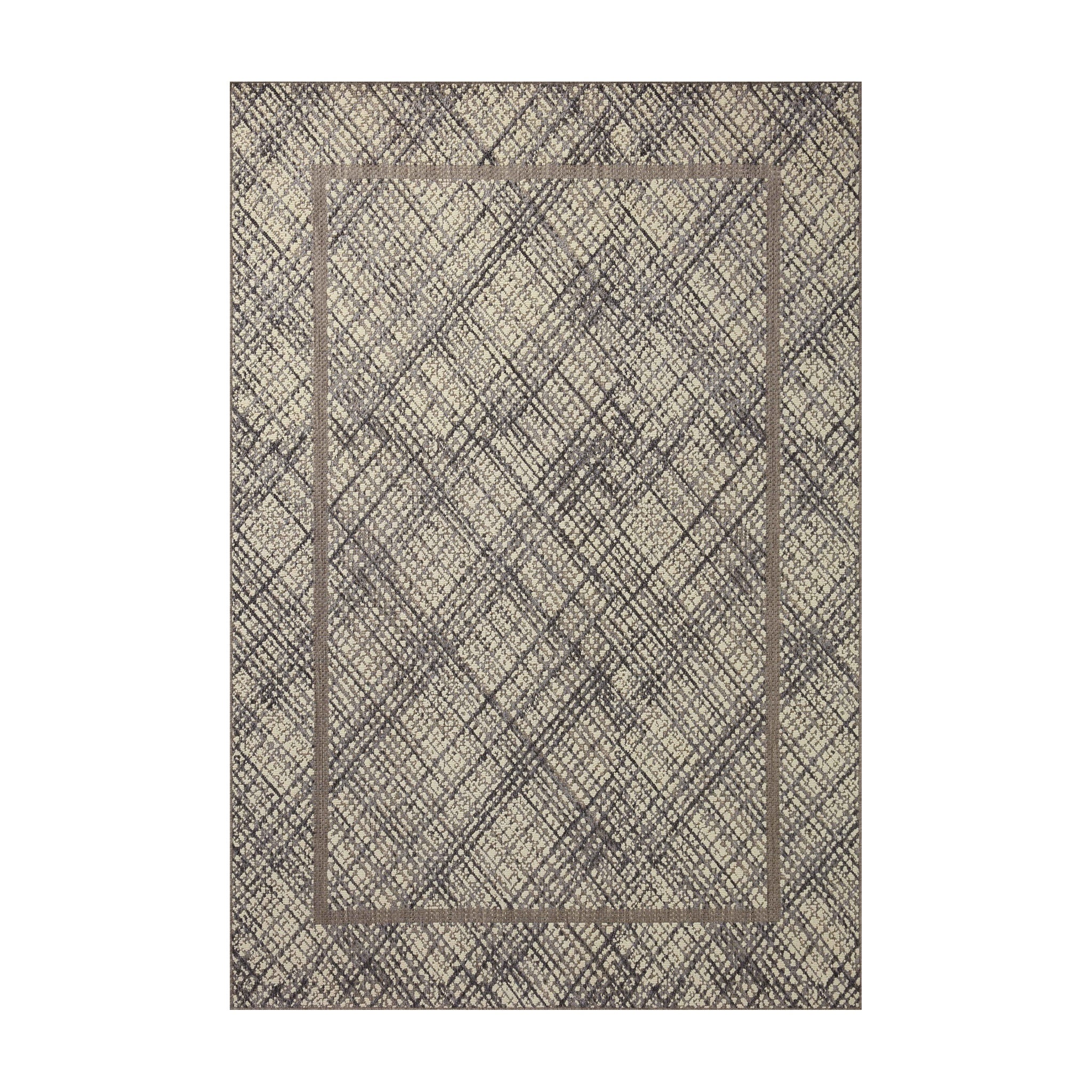 Loloi Rainier Ivory / Charcoal Rug RUGS - synthetic Loloi 18" x 18"