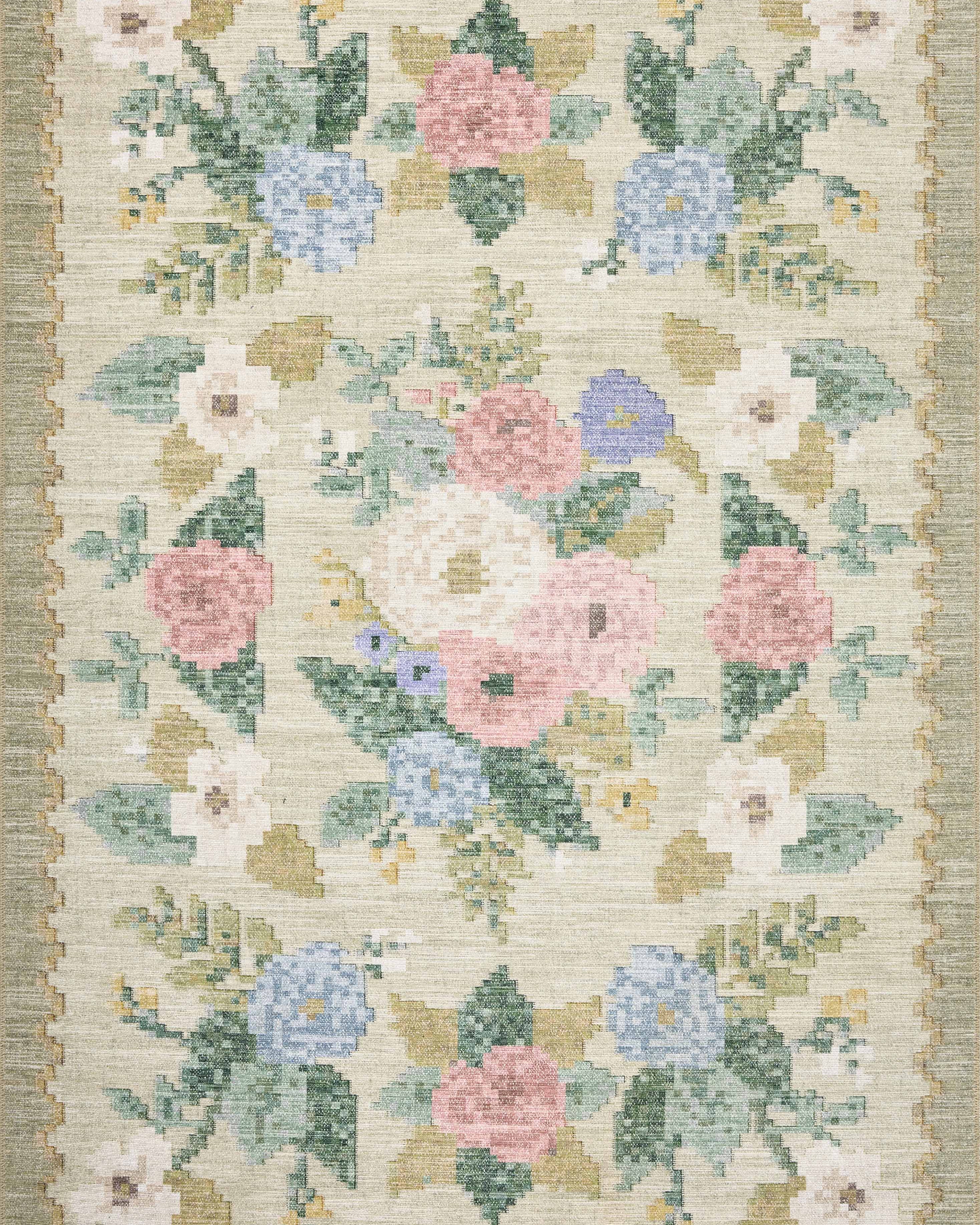 Rifle Paper Co. x Loloi Rosa Antique Rose Cream Rug 0-RUGS-patterned Loloi